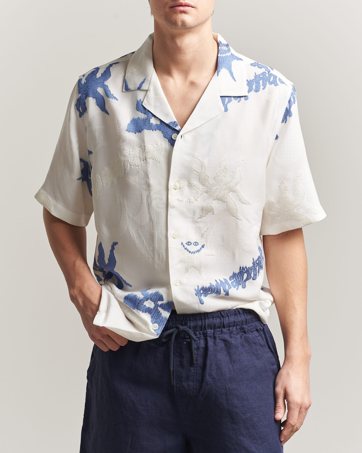Herren | Hemden | OAS | Rocco Lyocell Mix Short Sleeve Shirt Romantique