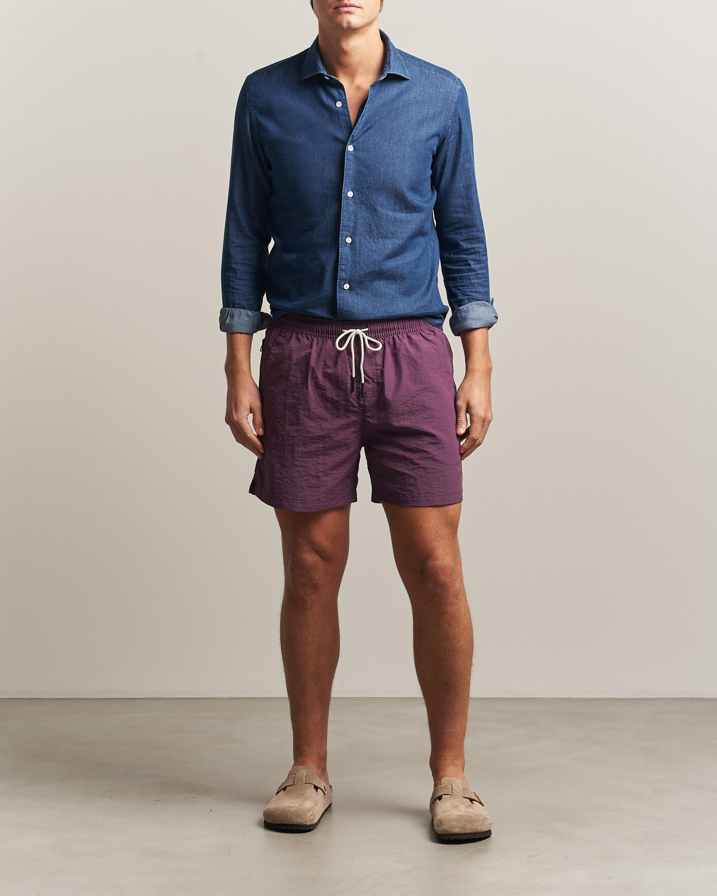 Herren | Badehosen | OAS | Plain Swimshorts Plum