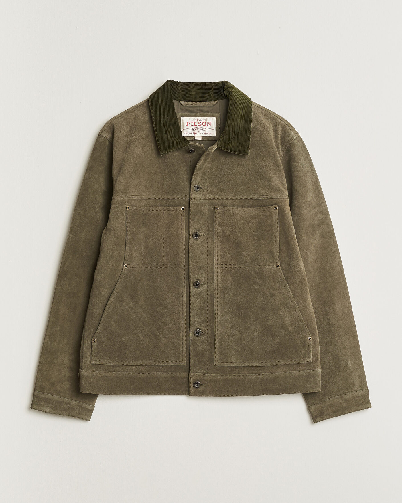 Herren | Jacken | Filson | Suede Short Cruiser Otter Green