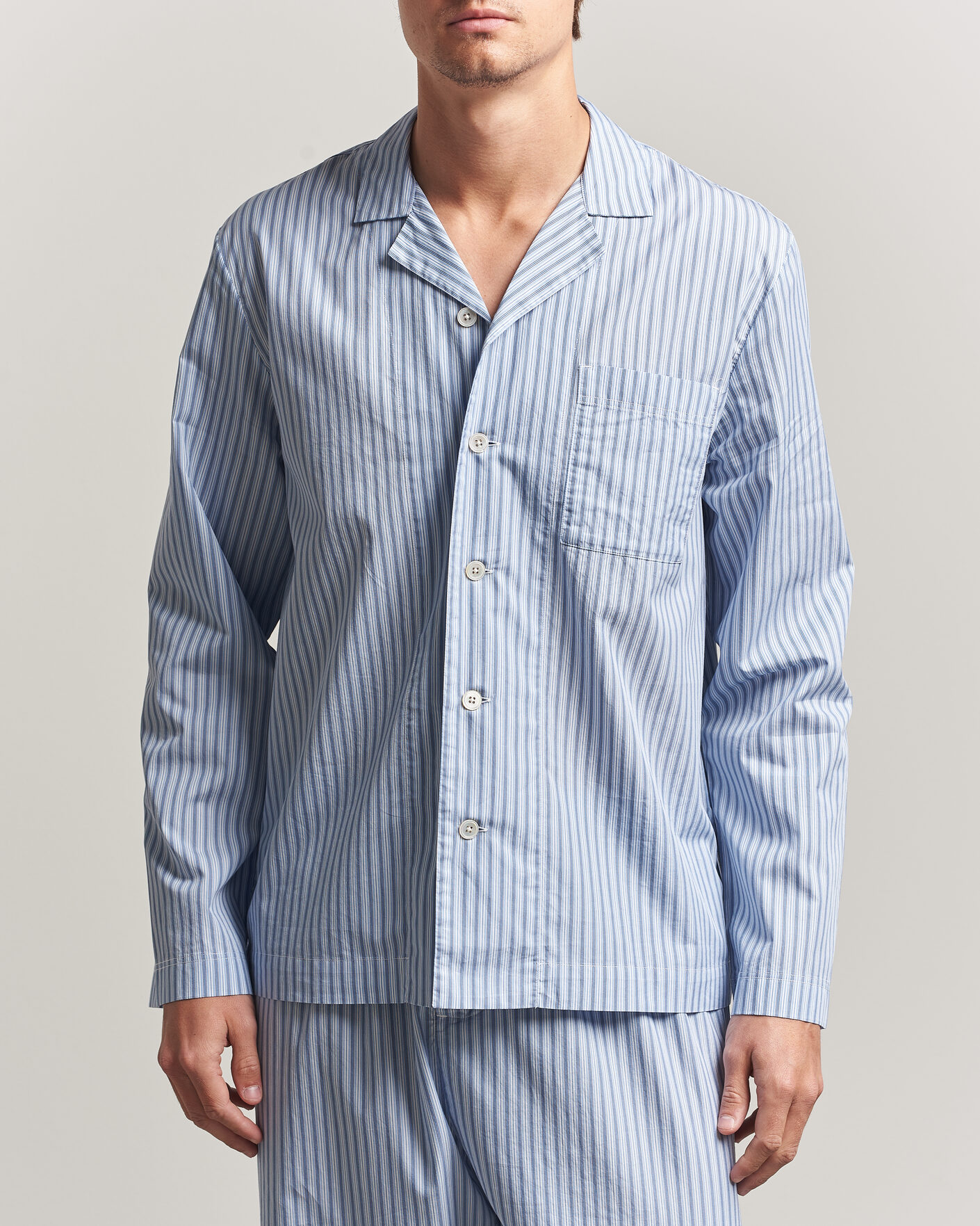 Herren | Schlafanzüge & Bademäntel | Tekla | Fine Twill Pyjama Shirt Cooper Stripes
