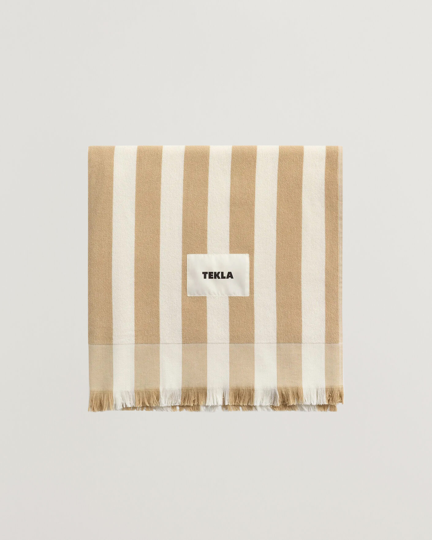 Herren | Textilien | Tekla | Organic Terry Beach Towel Almond Stripes