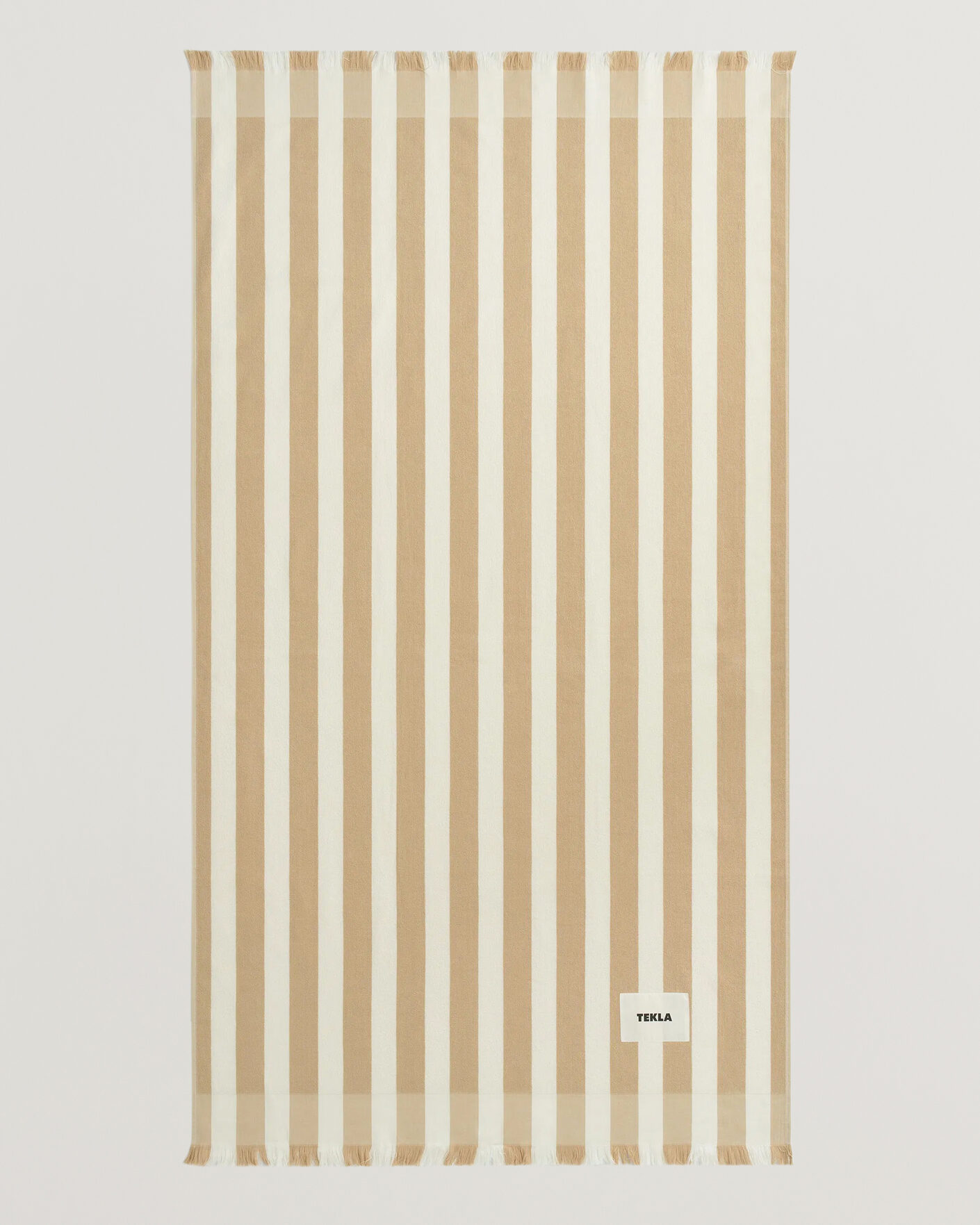 Herren | Textilien | Tekla | Organic Terry Beach Towel Almond Stripes