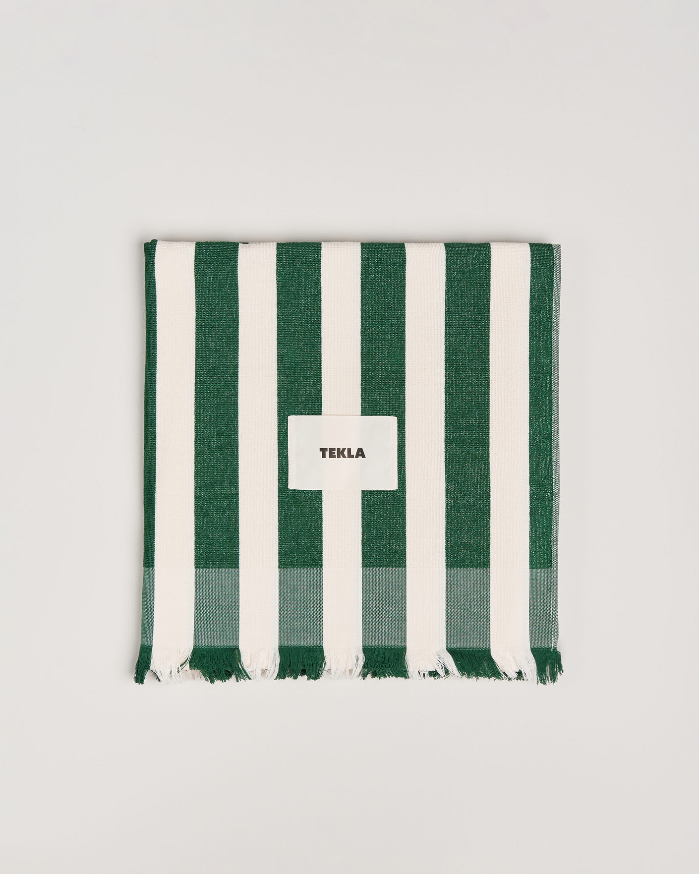 Herren | Textilien | Tekla | Organic Terry Beach Towel Green Deck Stripes