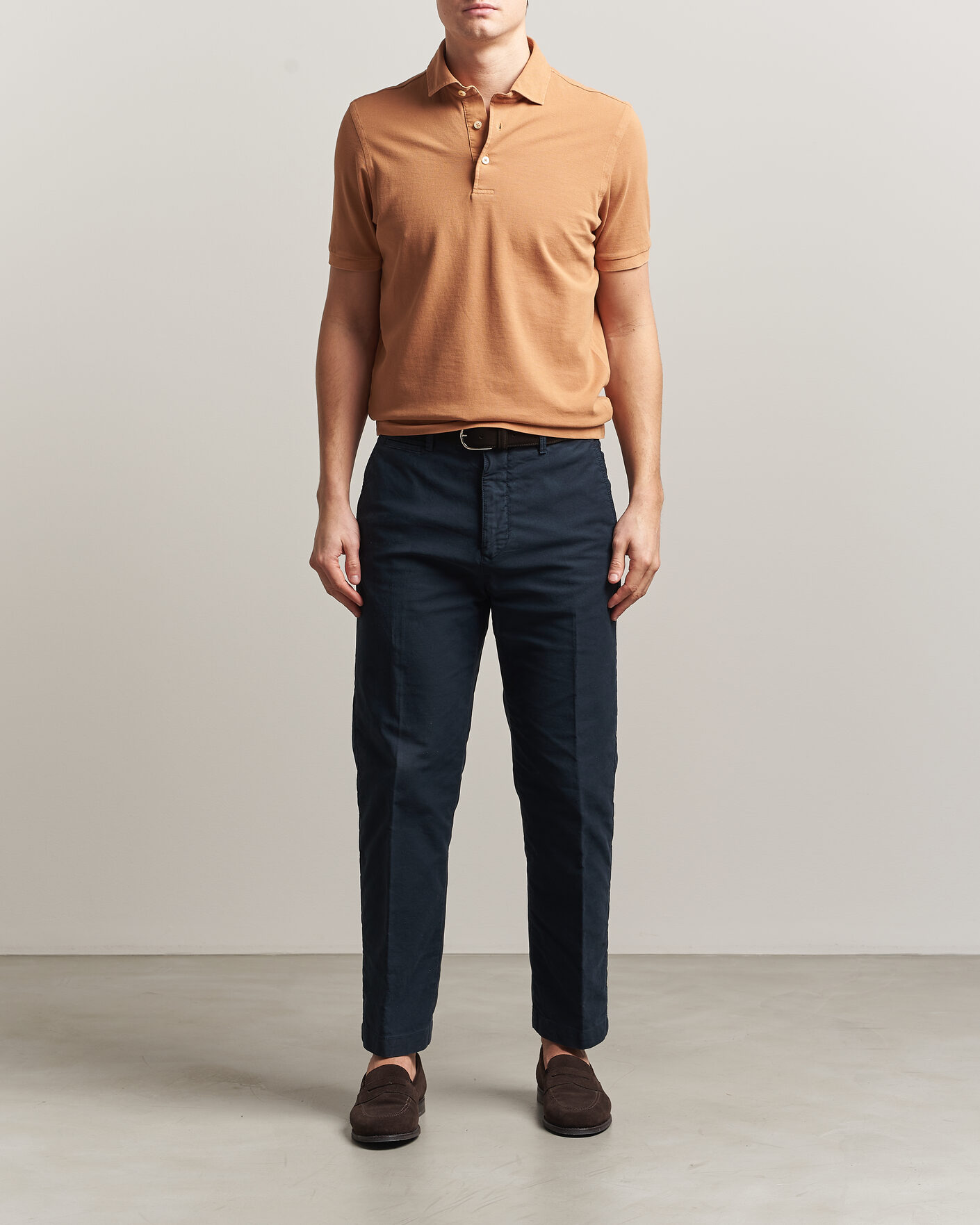 Herren | Poloshirts | Gran Sasso | Washed Polo Apricot Orange