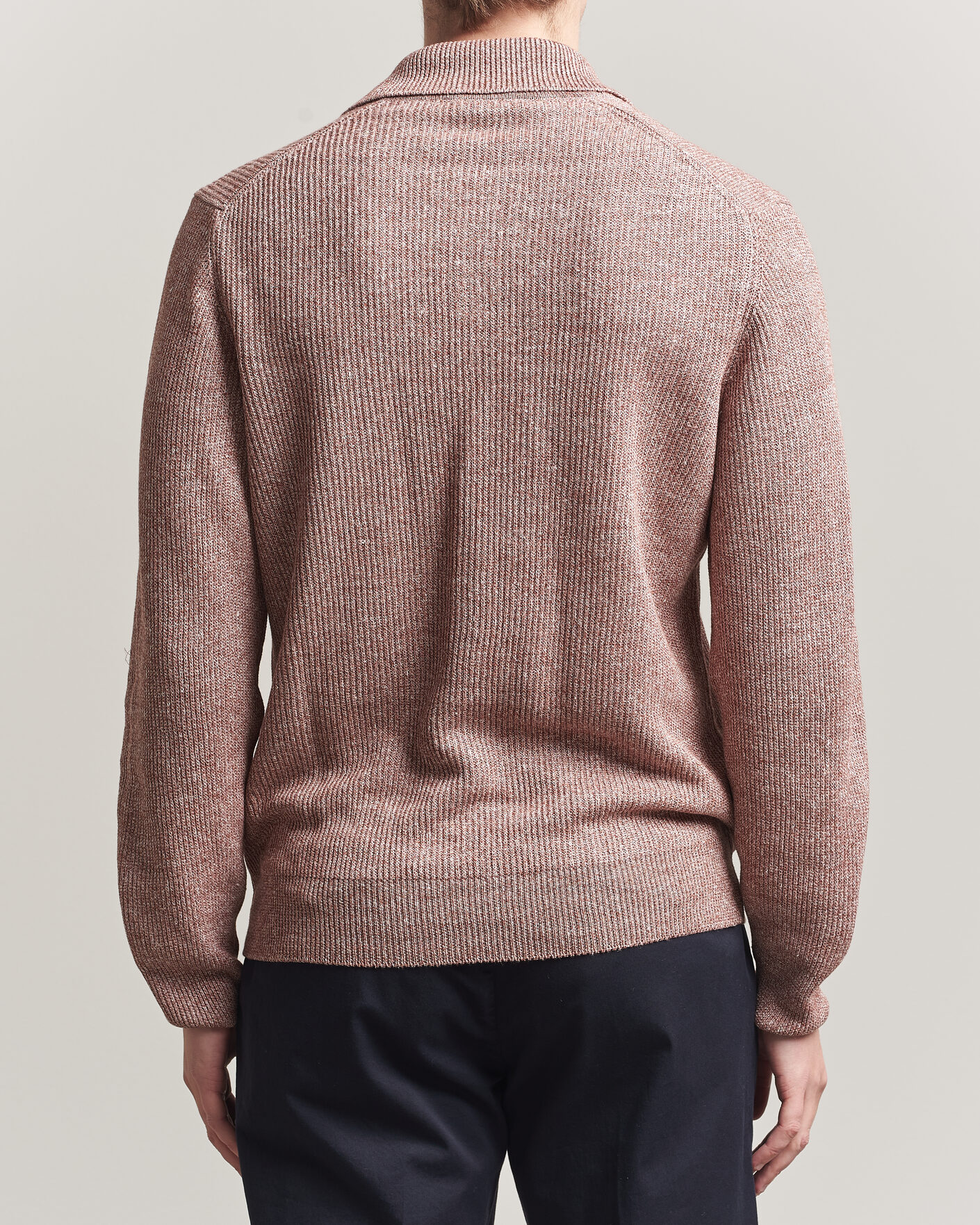 Herren | Pullover | Gran Sasso | Linen/Cotton Open Collar Knitted Polo Rust Melange