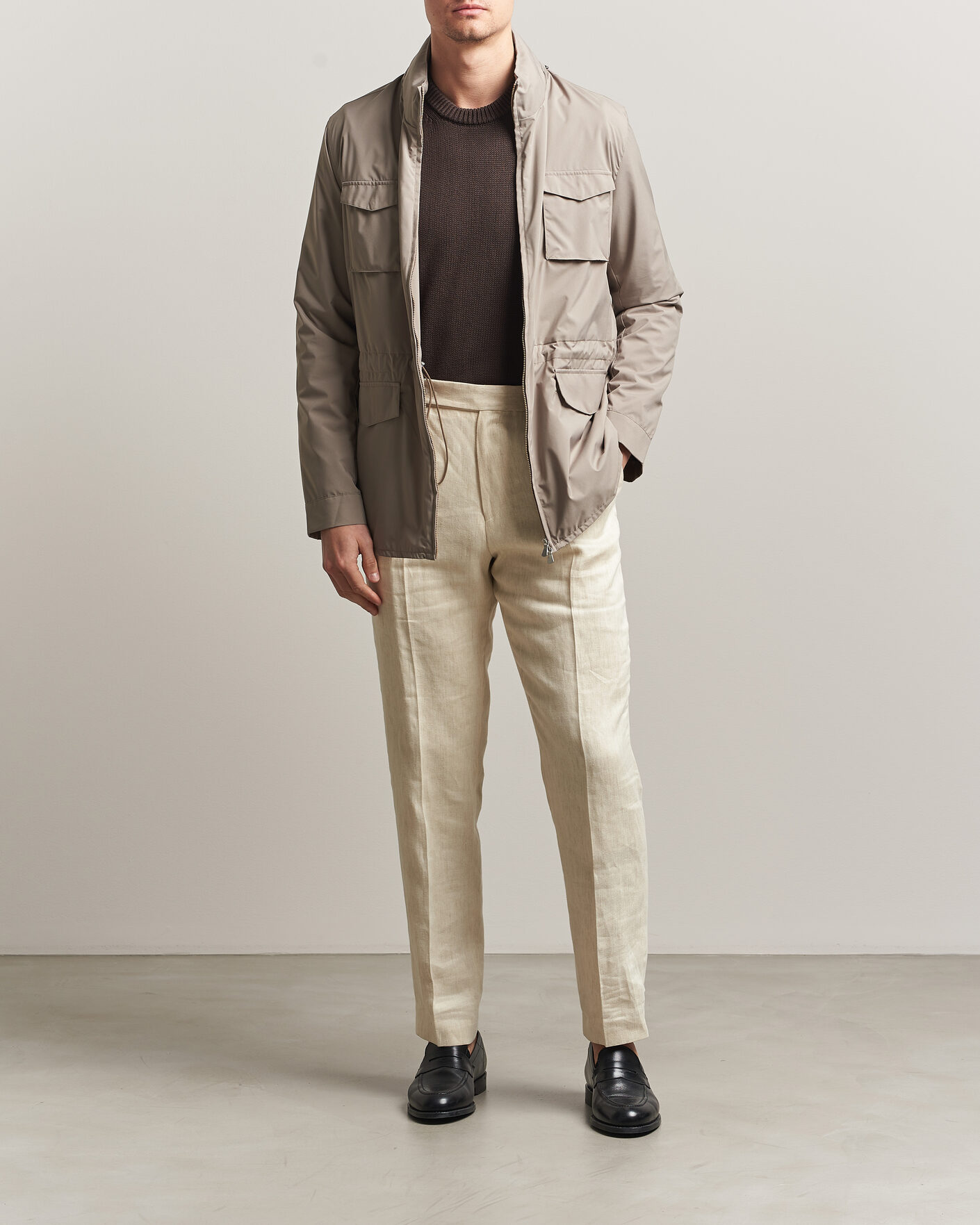 Herren | Jacken | Gran Sasso | Nylon Field Jacket Beige