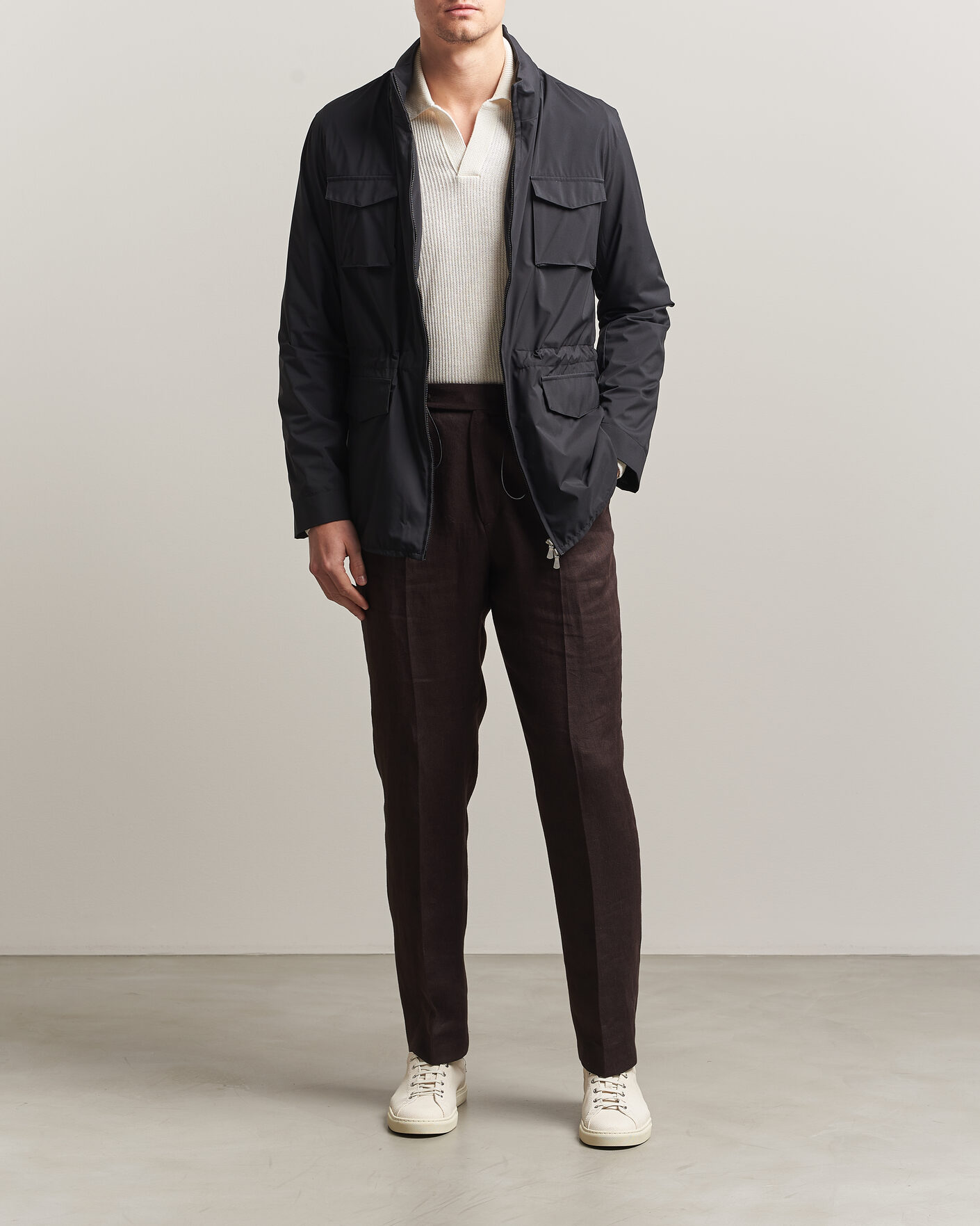 Herren | Jacken | Gran Sasso | Nylon Field Jacket Navy