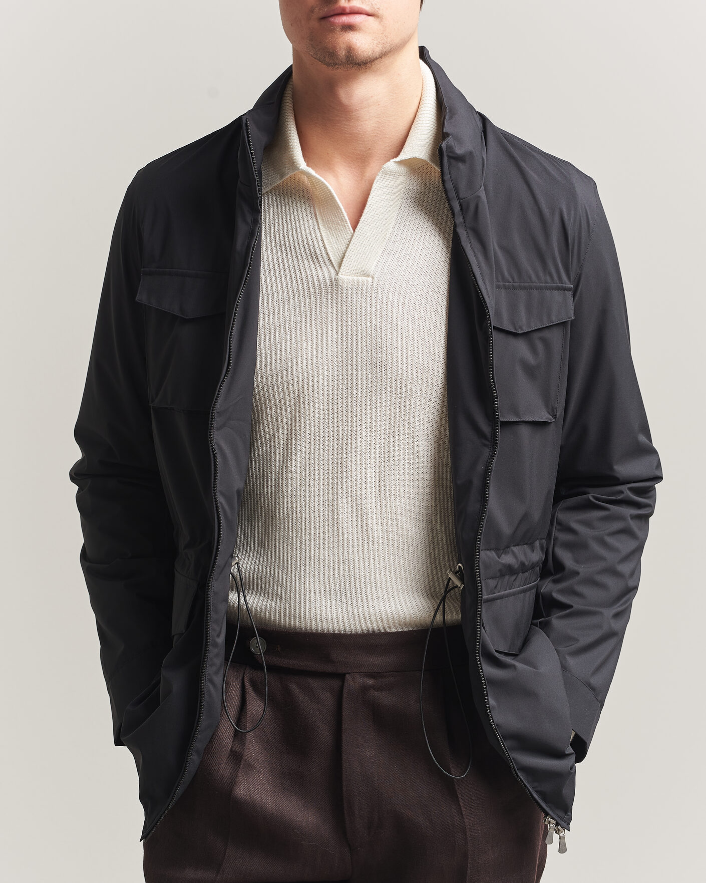 Herren | Jacken | Gran Sasso | Nylon Field Jacket Navy
