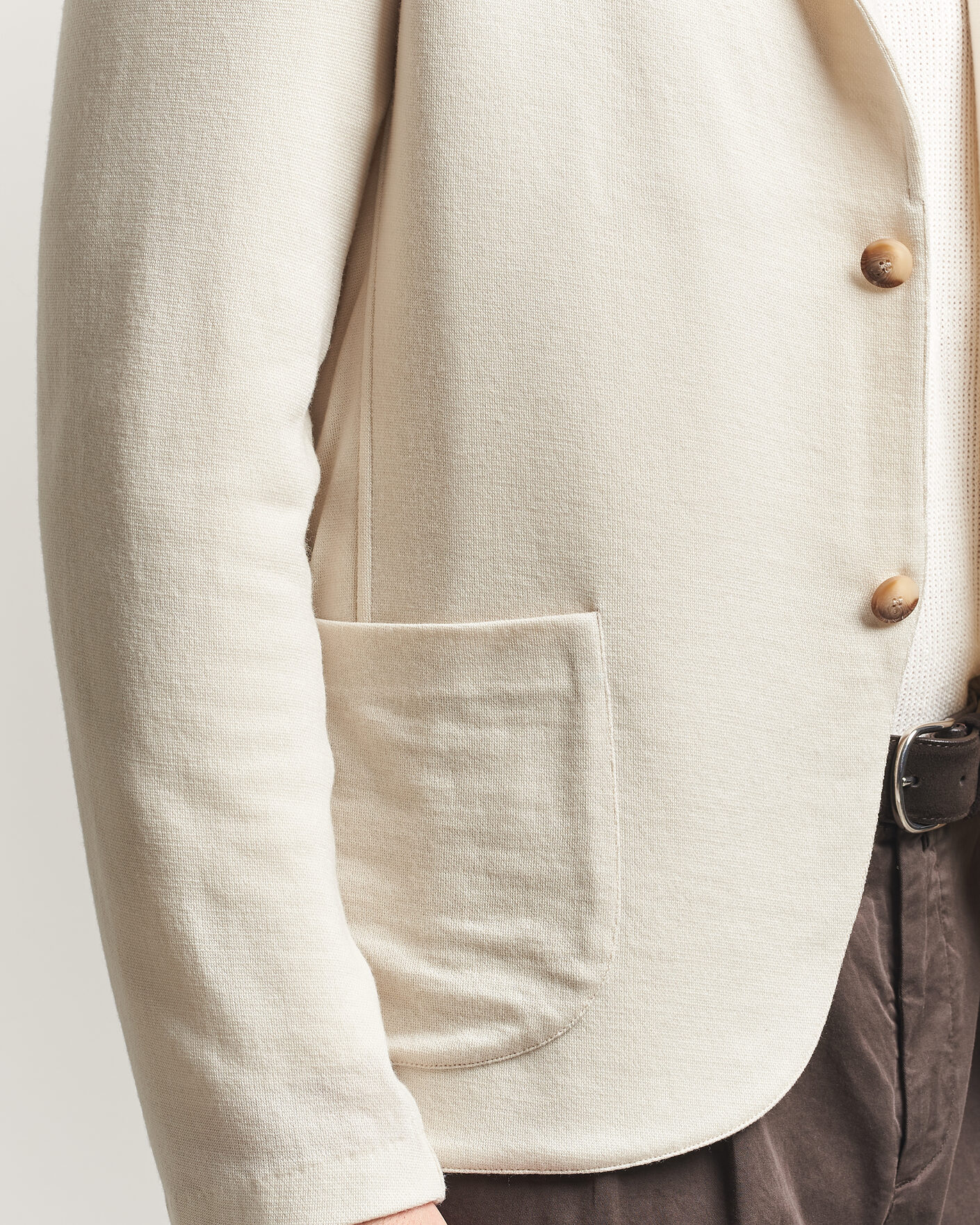 Herren | Sakkos | Gran Sasso | Wool Knitted Blazer Cream