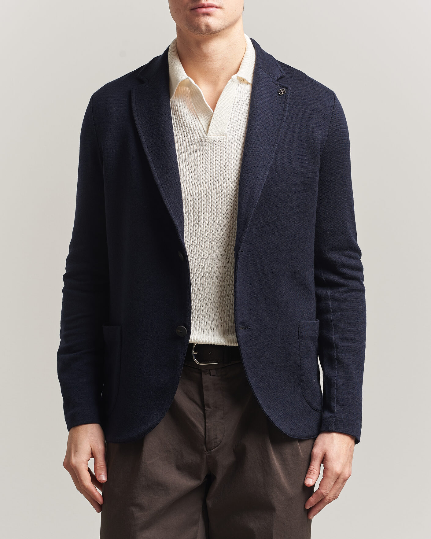 Herren | Sakkos | Gran Sasso | Wool Knitted Blazer Navy