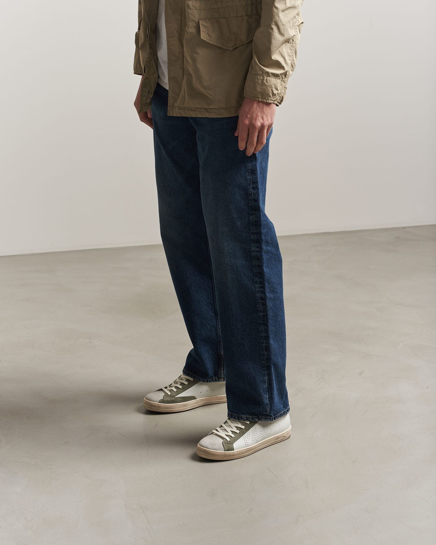 Herren | Sneaker | P448 | John Leather/Suede Sneaker White/Olive/Grey