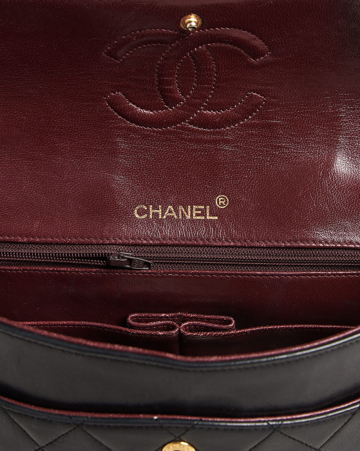 Herren | Pre-Owned & Vintage Bags | Chanel Pre-Owned | Classic Medium Square Double Flap Bag Lambskin Black