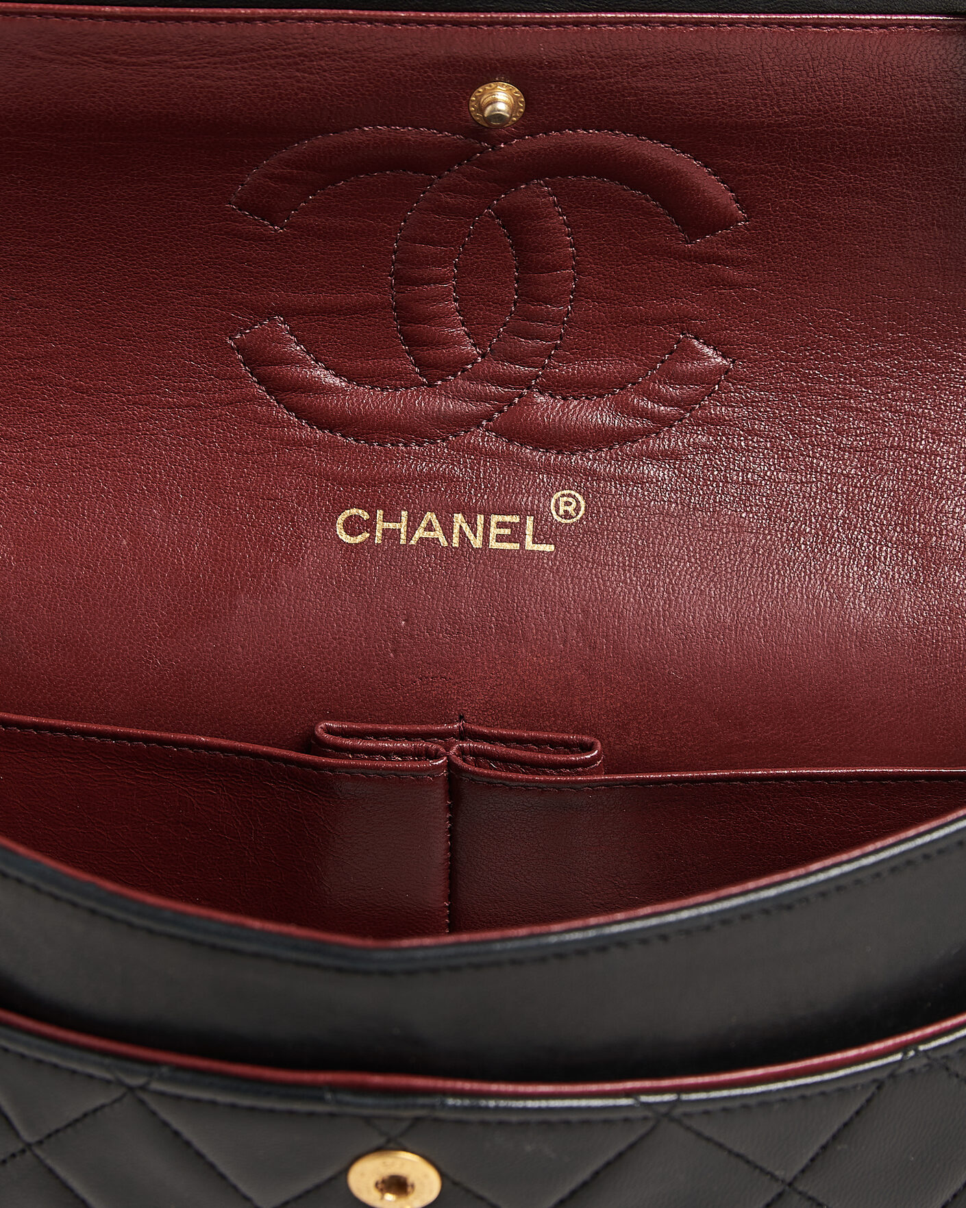 Herren | Pre-Owned & Vintage Bags | Chanel Pre-Owned | Classic Medium Double Flap Bag Lambskin Black