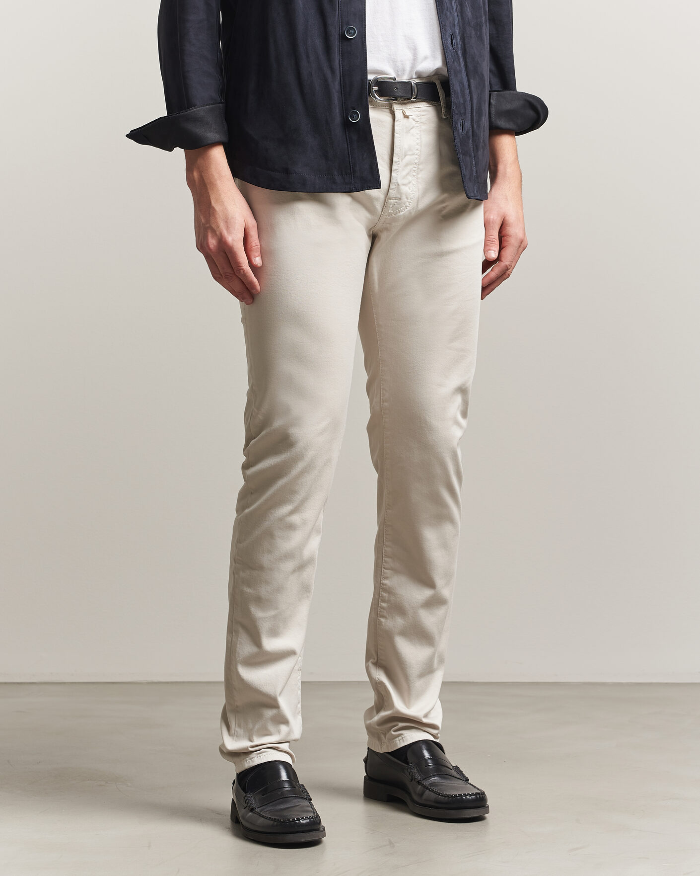 Herren | Hosen | Jacob Cohën | Bard Garment Dyed Gabardine Trousers Off White