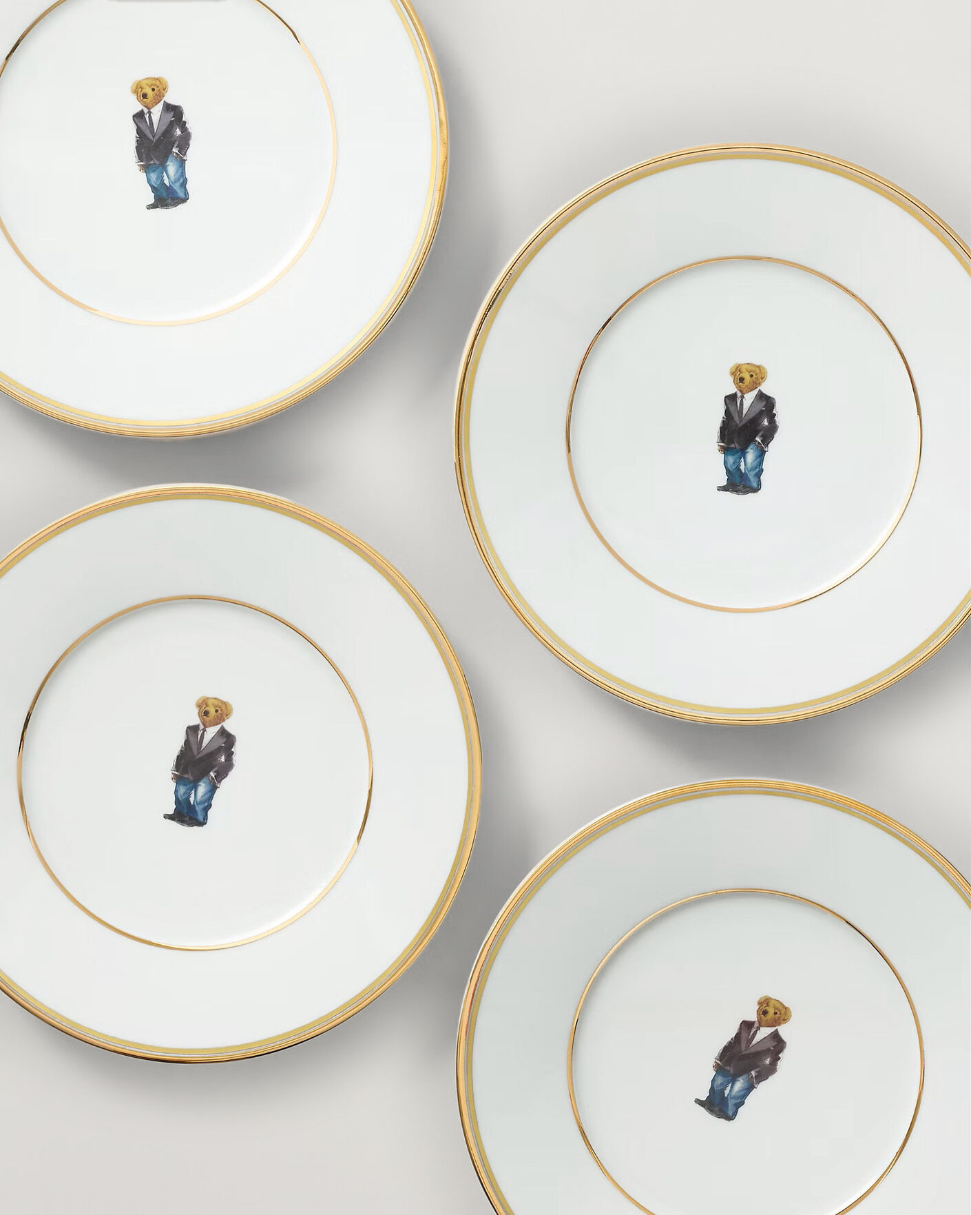 Herren | Für das Zuhause | Ralph Lauren Home | Wilshire Tuxedo Bear Plate Set White/Gold