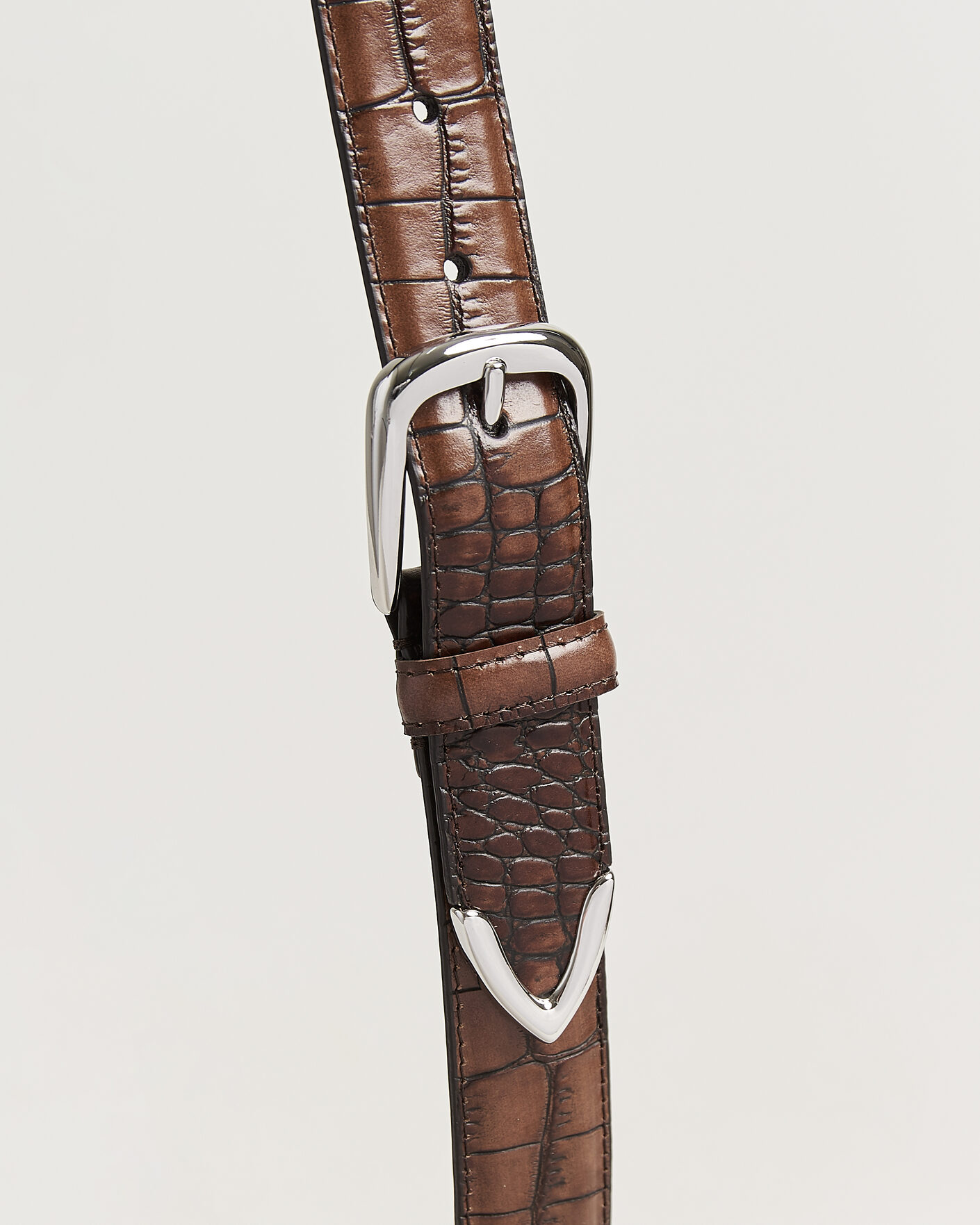 Herren | Gürtel | Anderson's | Embossed Western Leather Belt Tan