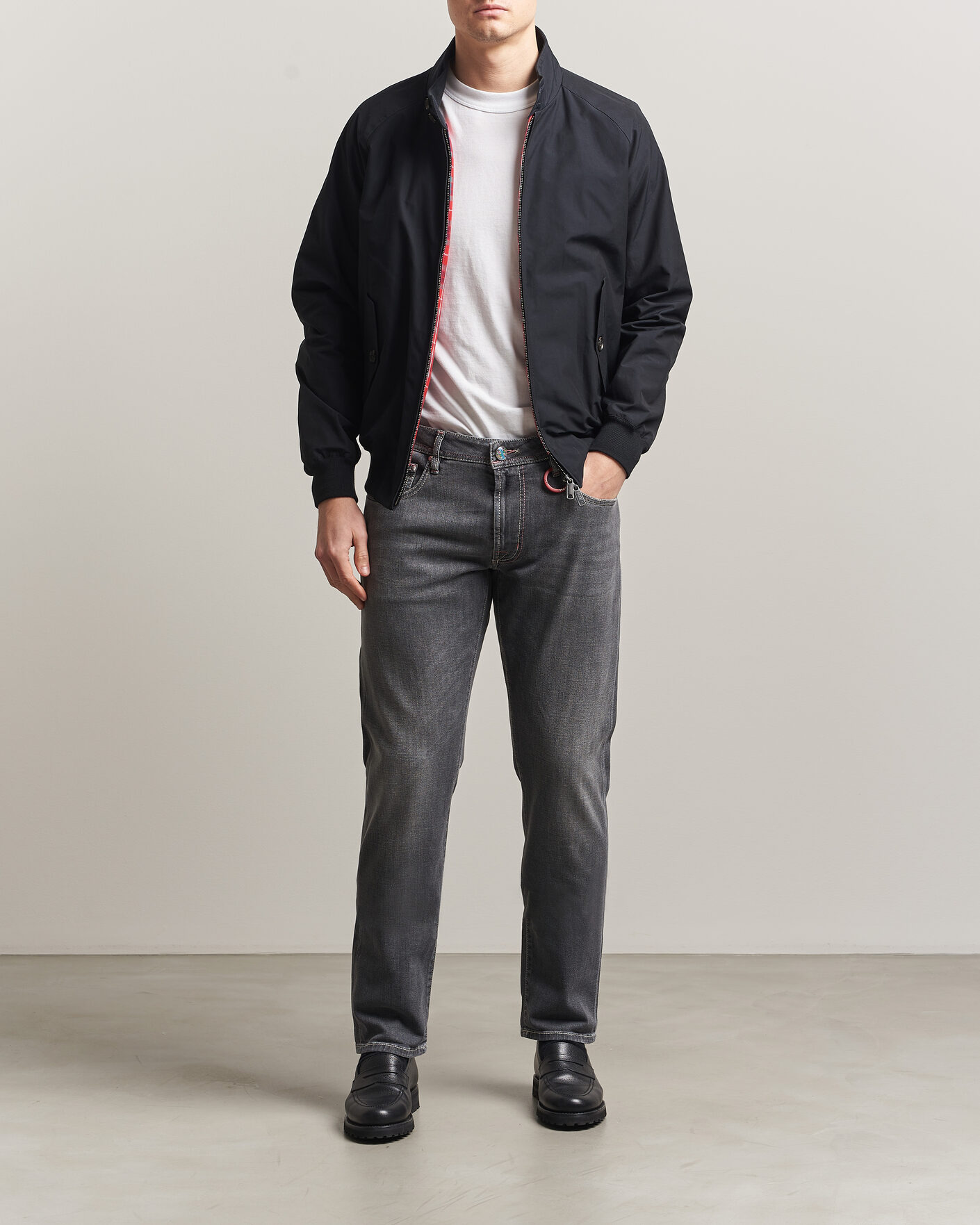 Herren | Jeans | Tramarossa | Michelangelo Contrast Seam Stretch Jeans Dark Grey