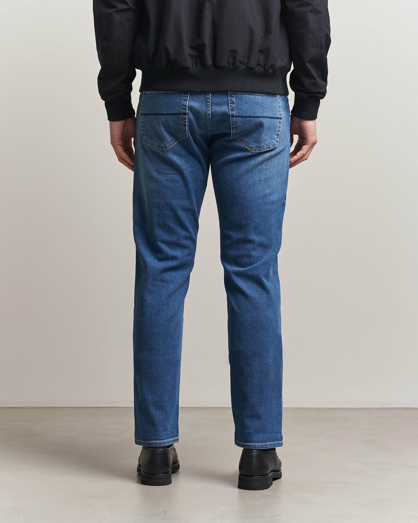 Herren | Jeans | Tramarossa | Michelangelo Contrast Seam Stretch Jeans Mid Blue