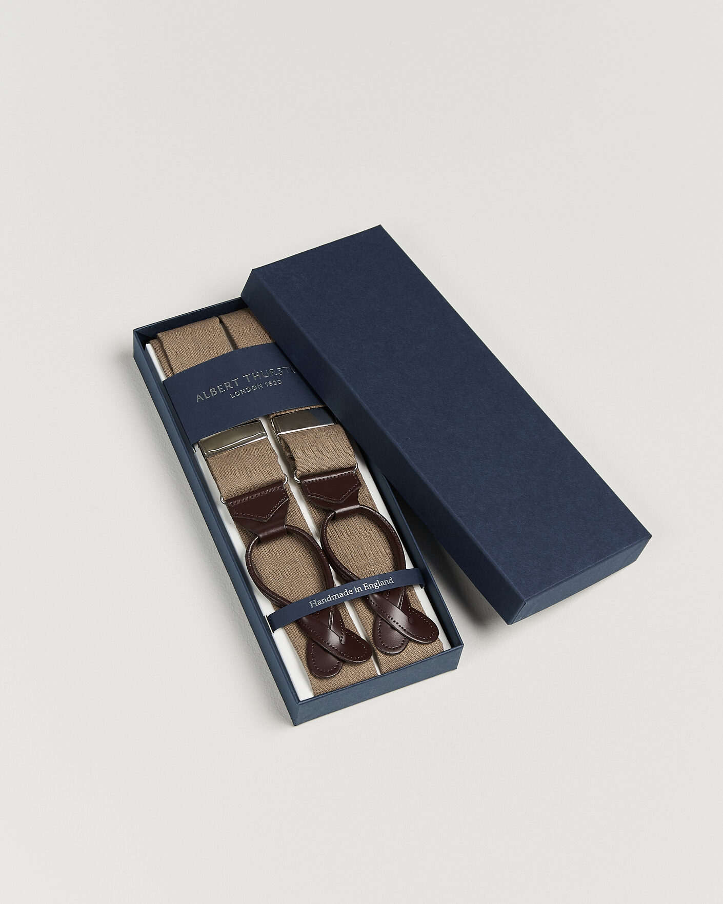 Herren | Hosenträger | Albert Thurston | Linen Braces Acorn Brown