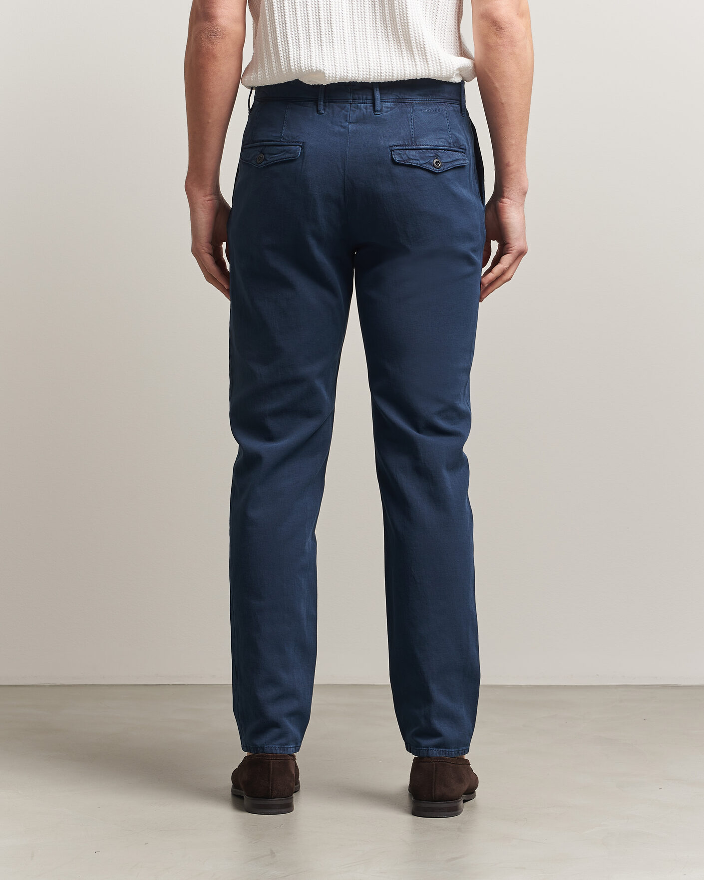 Herren | Hosen | Incotex | Tapered Fit Pleated Linen Slacks Navy