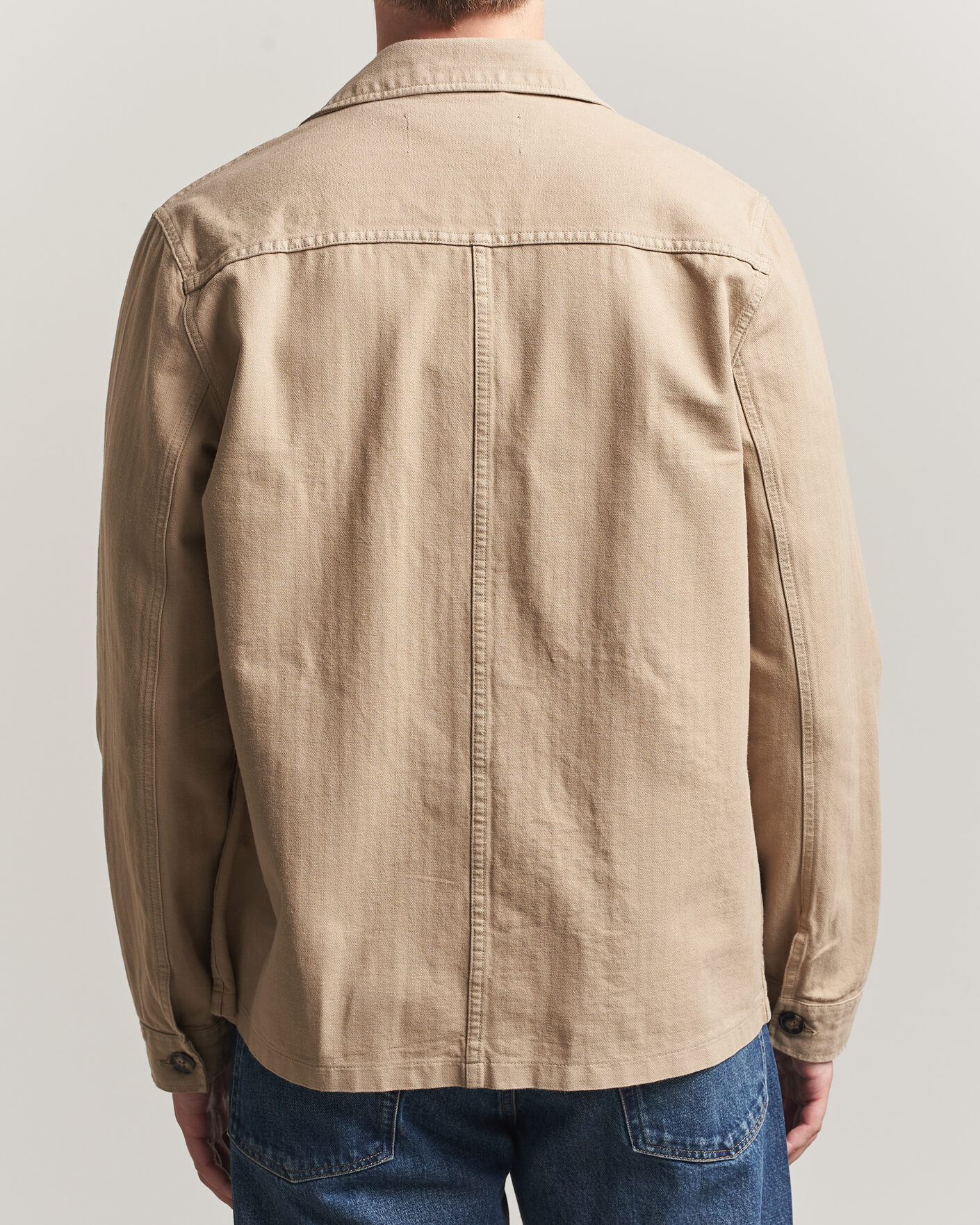 Herren | Hemden | A Day's March | Original Herringbone Overshirt Desert Taupe