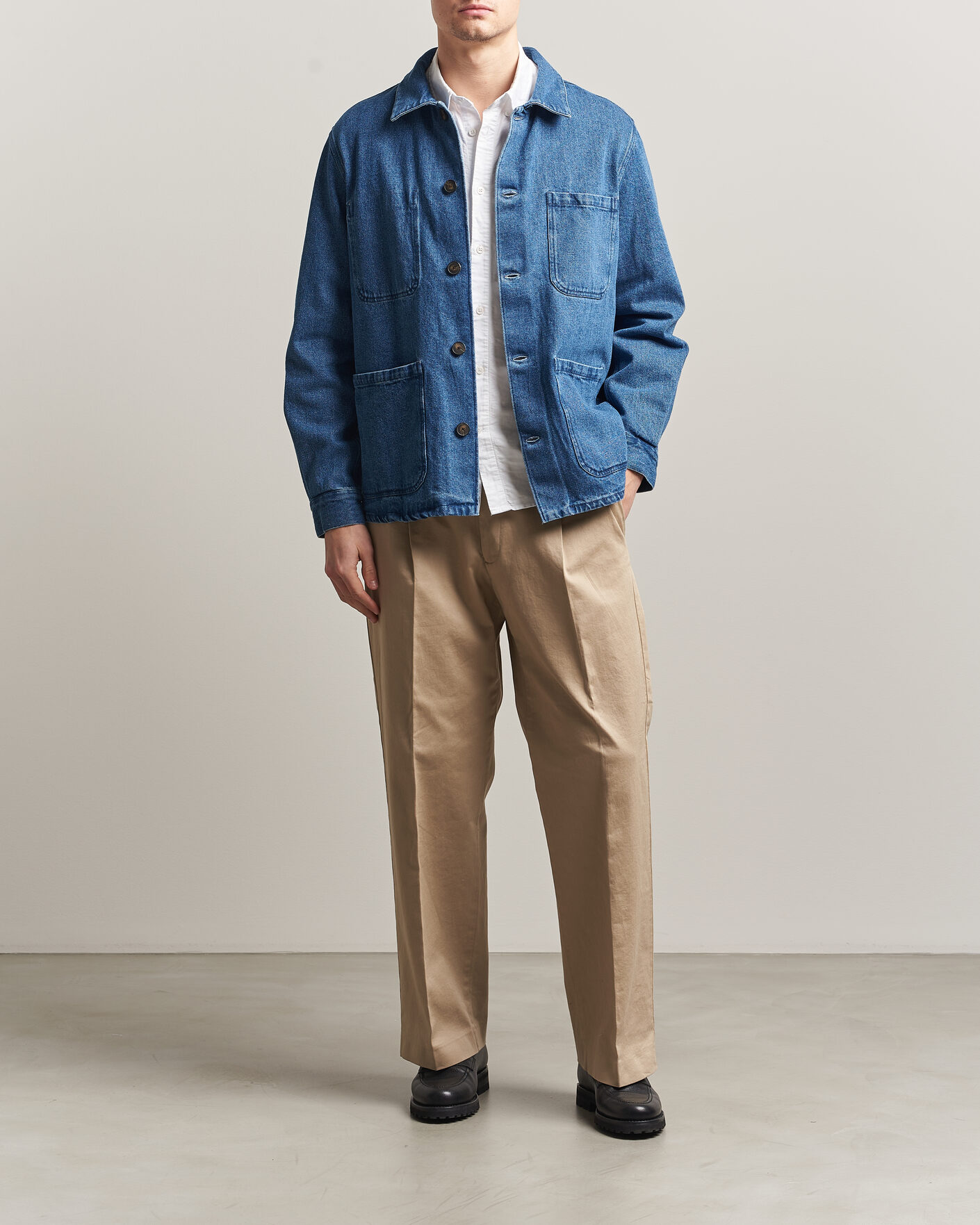 Herren | Hemden | A Day's March | Algot Denim Overshirt Washed Blue