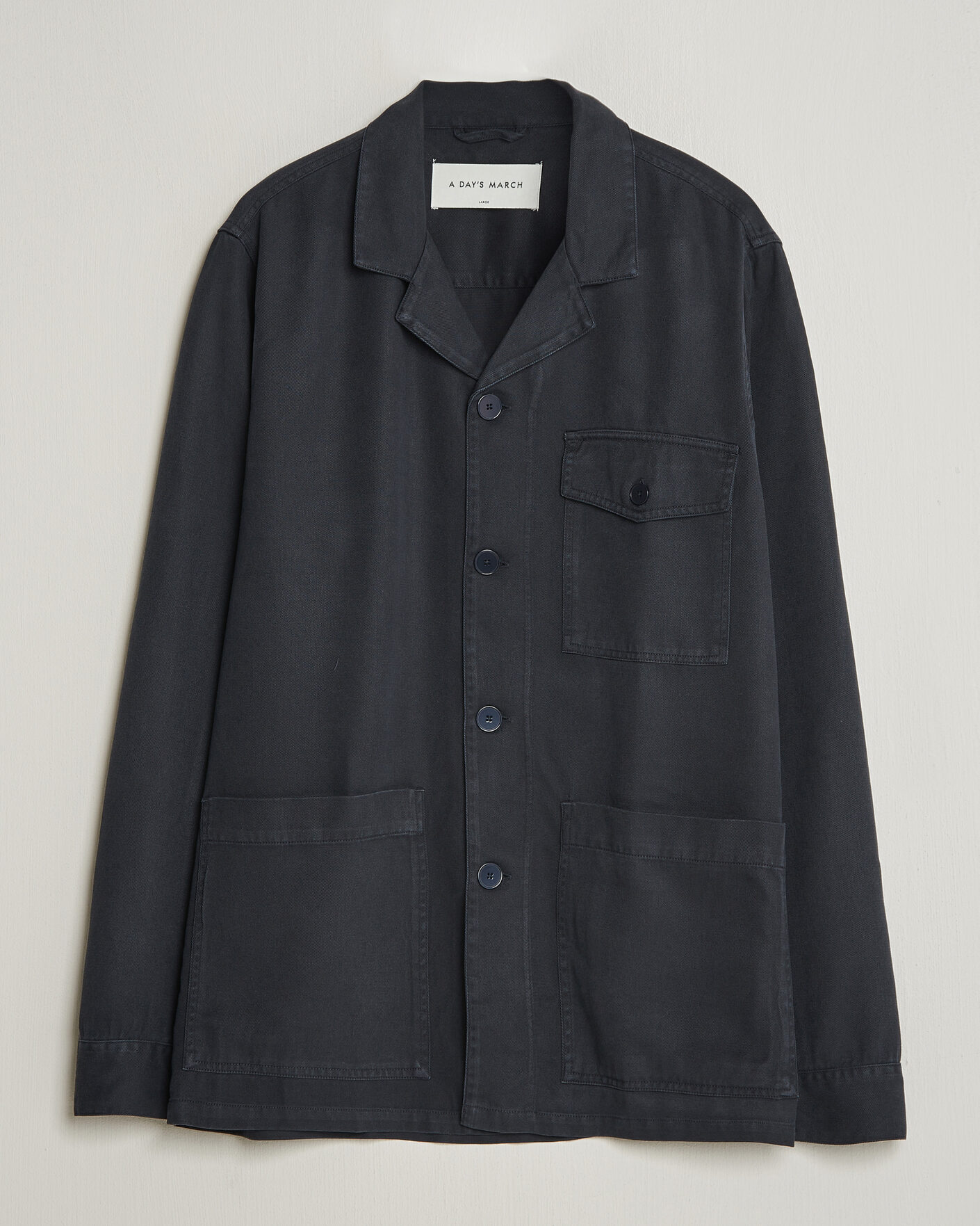 Herren | Hemden | A Day's March | Banagher Lyocell Overshirt Navy