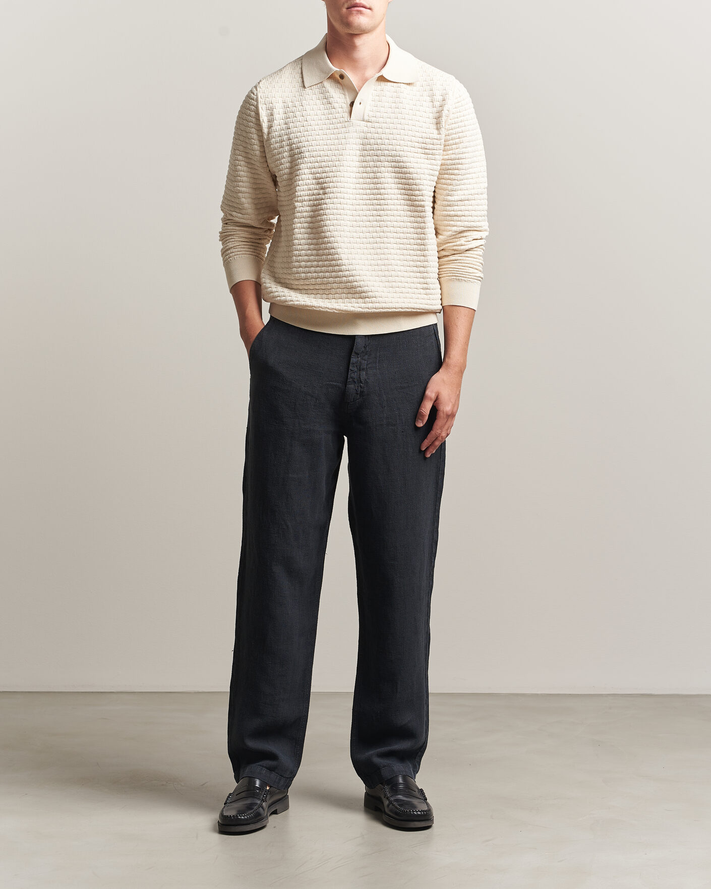Herren | Hosen | A Day's March | Redwood Linen Trousers Black