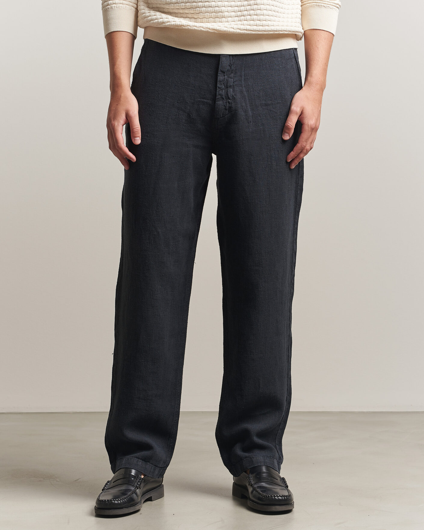 Herren | Hosen | A Day's March | Redwood Linen Trousers Black