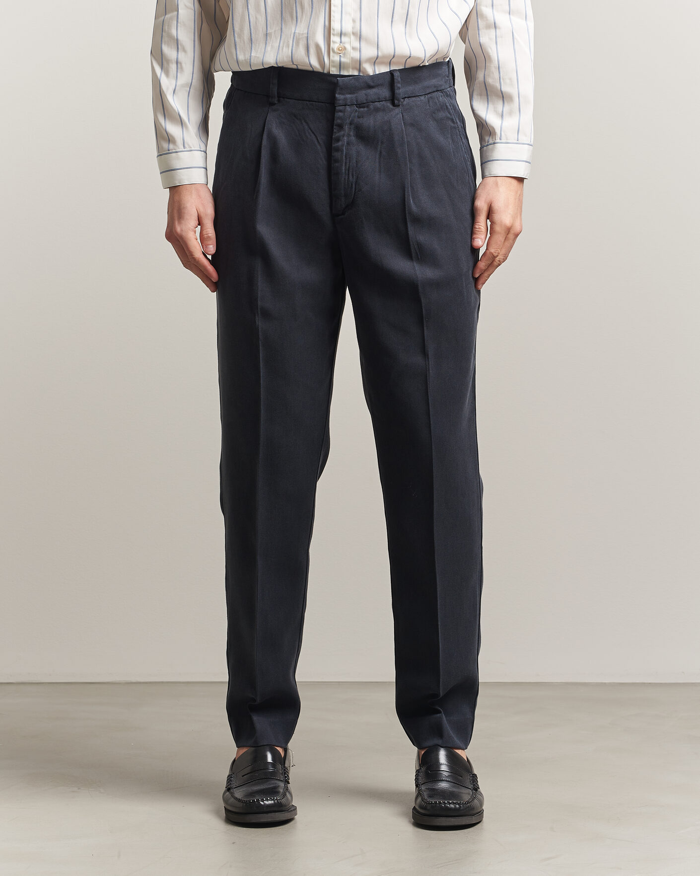 Herren | Hosen | A Day's March | Smart Lyocell Trousers Navy