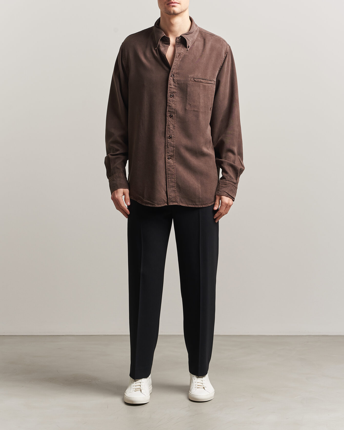Herren | Hemden | Filippa K | Zack Lyocell Shirt Dark Chocolate