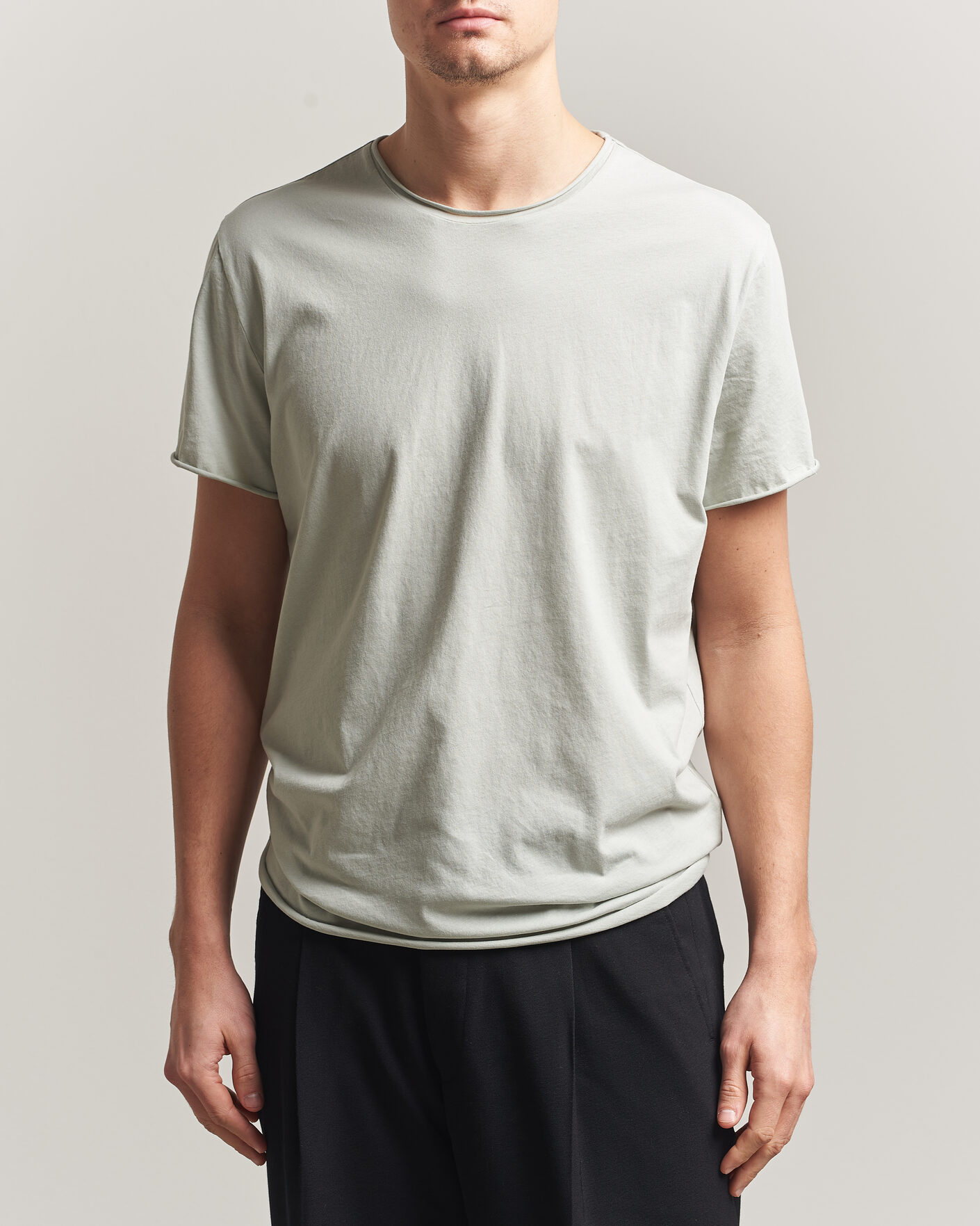 Herren | T-Shirts | Filippa K | Roll Neck Crew Neck T-Shirt Silver Grey