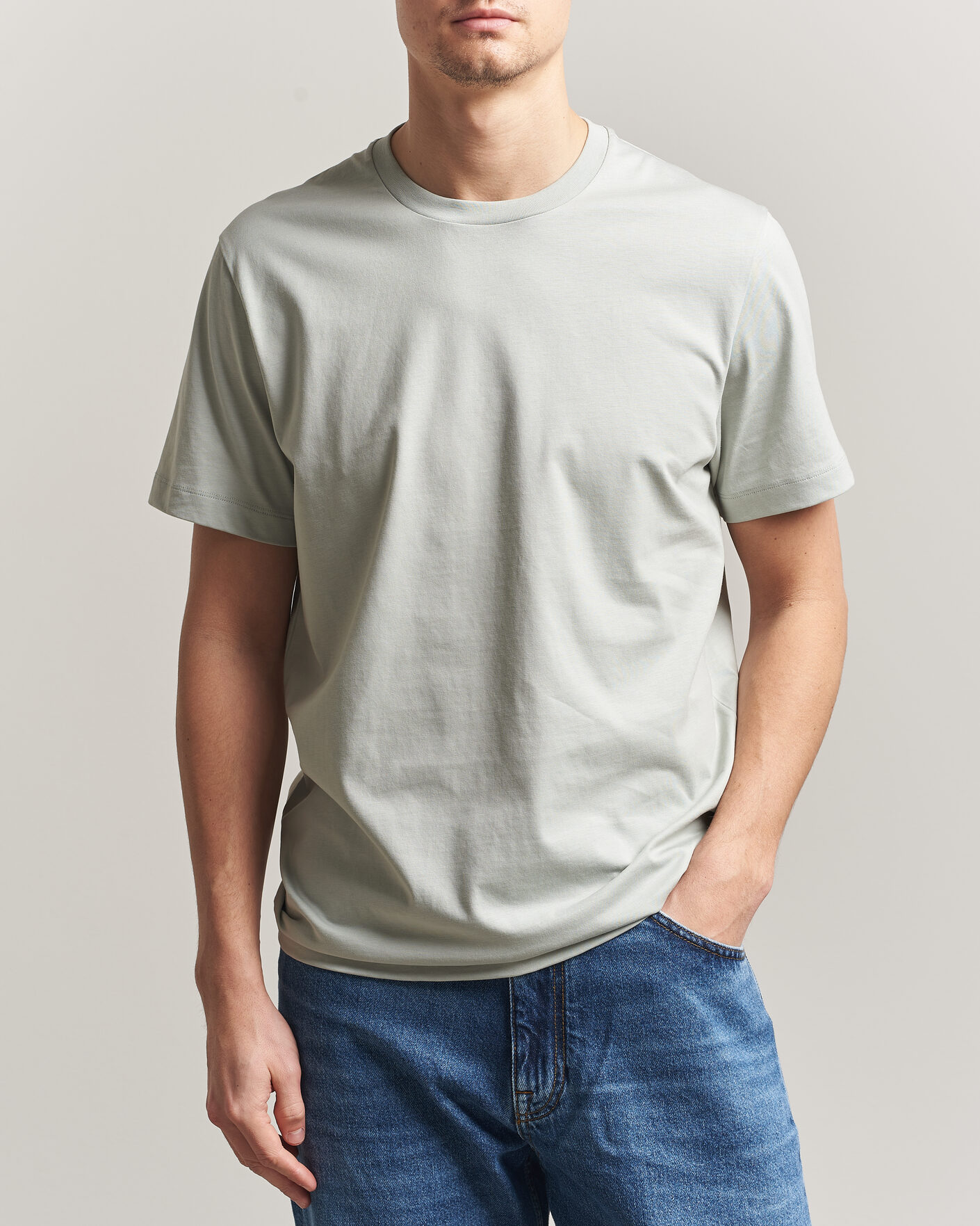 Herren | T-Shirts | Filippa K | Filip Crew Neck T-Shirt Silver Grey