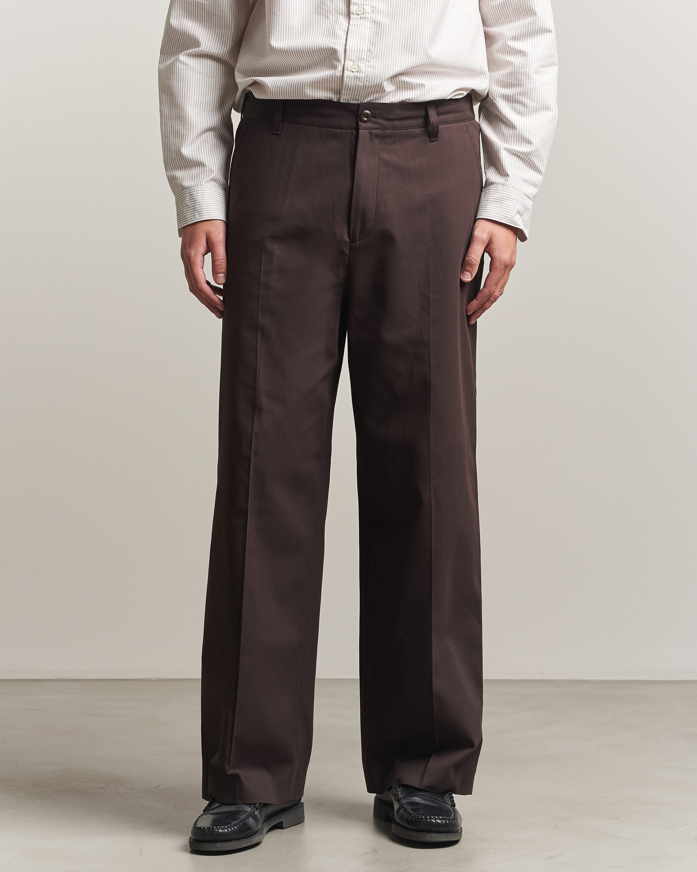Herren | Hosen | Filippa K | Reeve Cotton Trousers Dark Chocolate