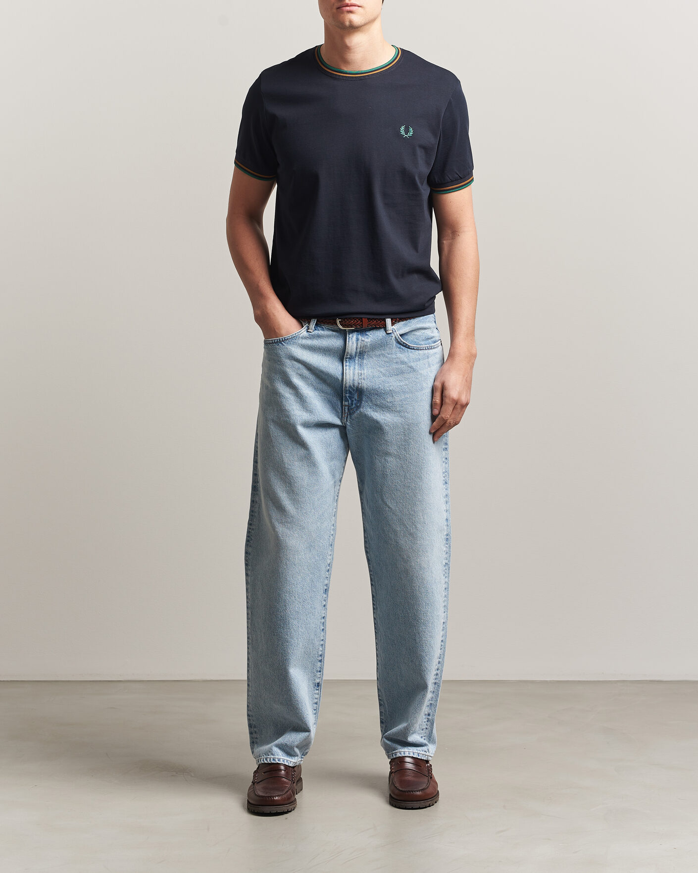 Herren | T-Shirts | Fred Perry | Twin Tipped T-Shirt Navy