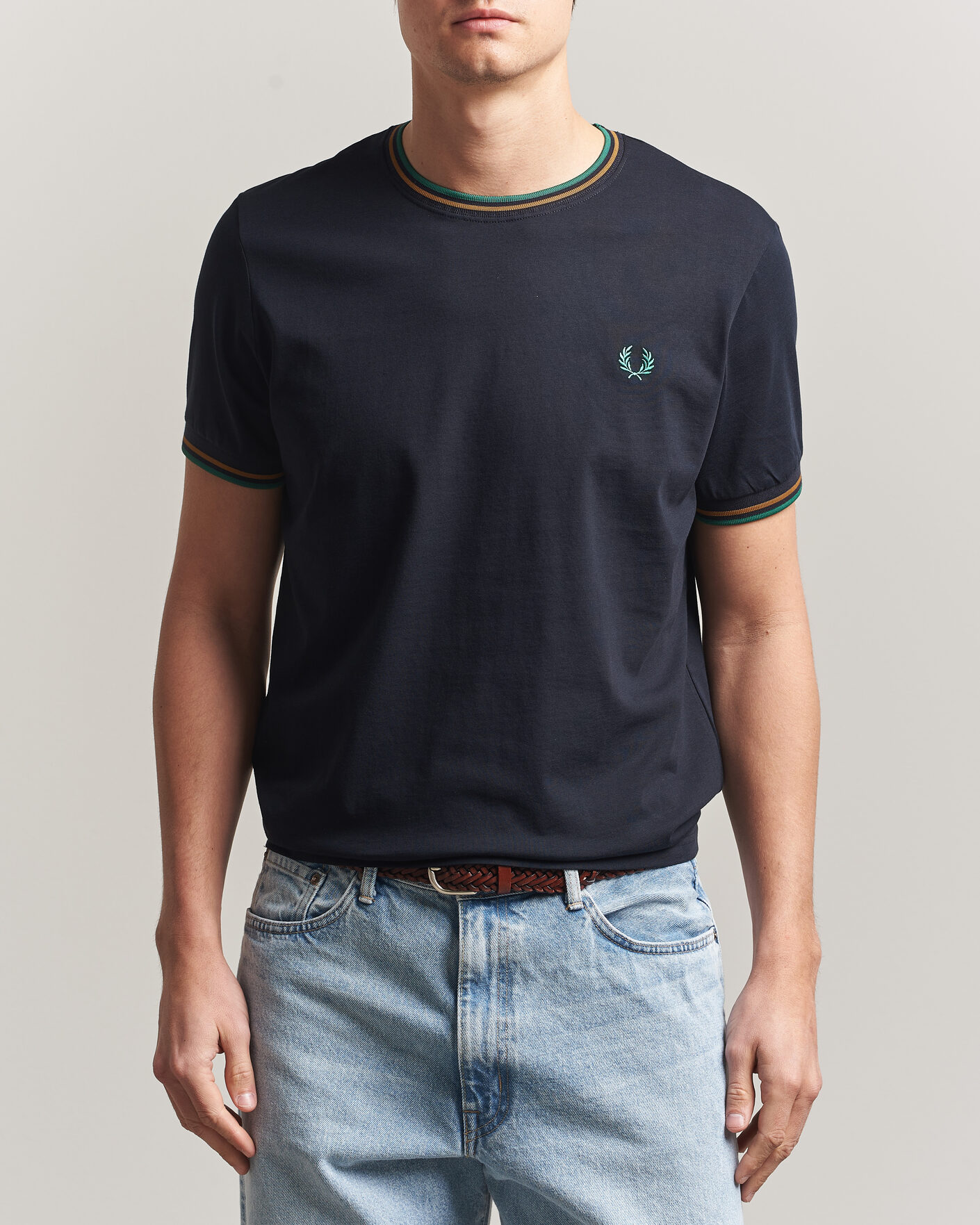 Herren | T-Shirts | Fred Perry | Twin Tipped T-Shirt Navy