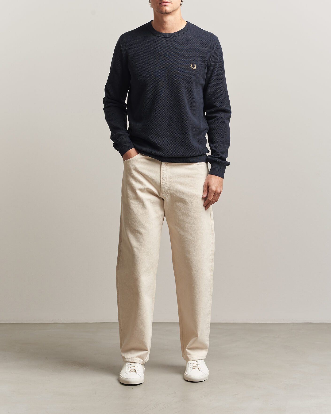 Herren | Pullover | Fred Perry | Piqué Stitched Sweater Navy