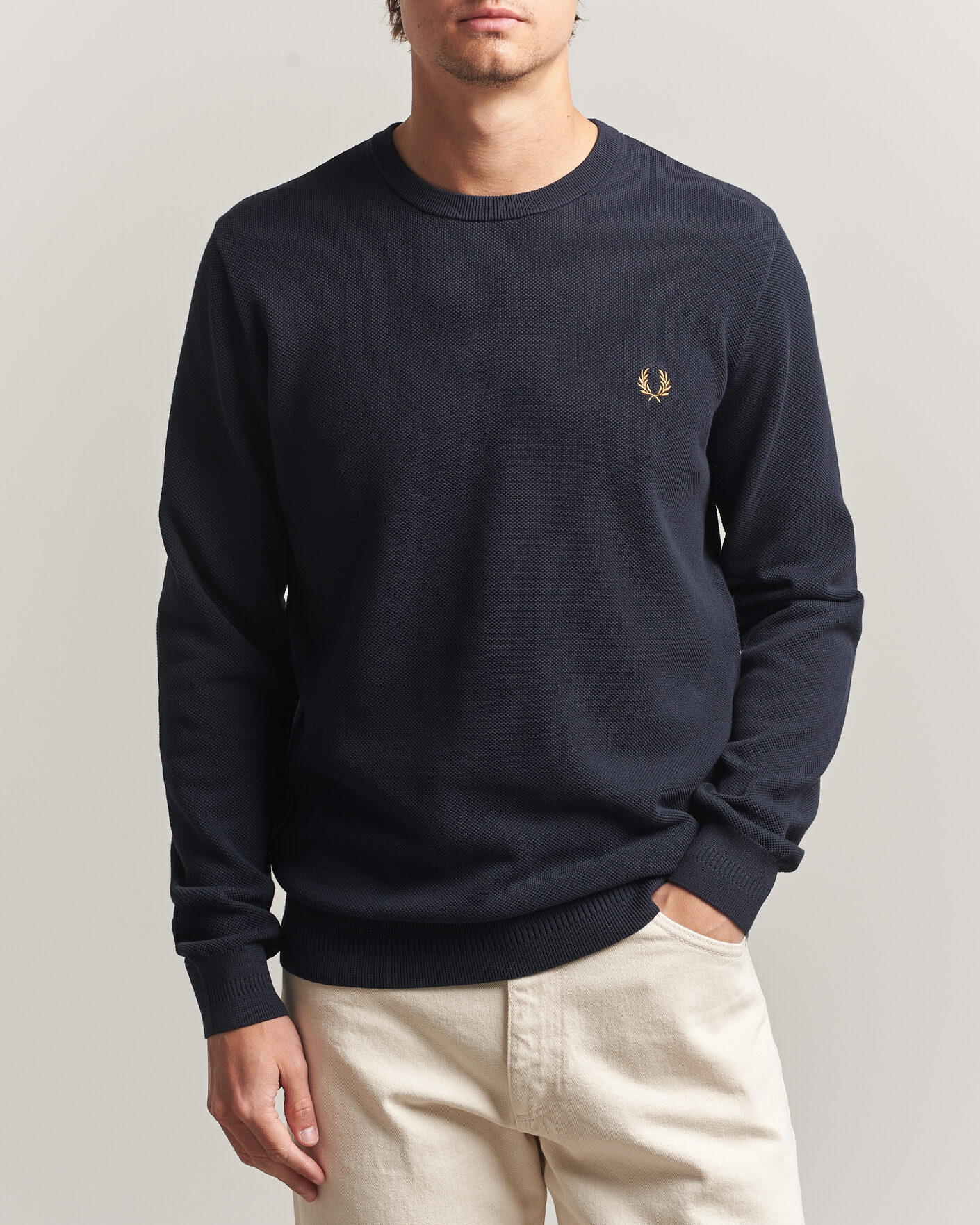 Herren | Pullover | Fred Perry | Piqué Stitched Sweater Navy