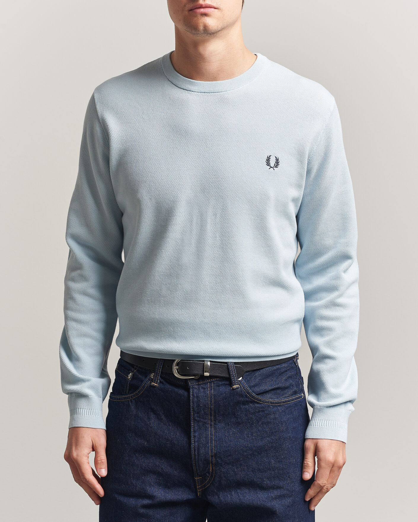 Herren | Pullover | Fred Perry | Piqué Stitched Sweater Light Ice