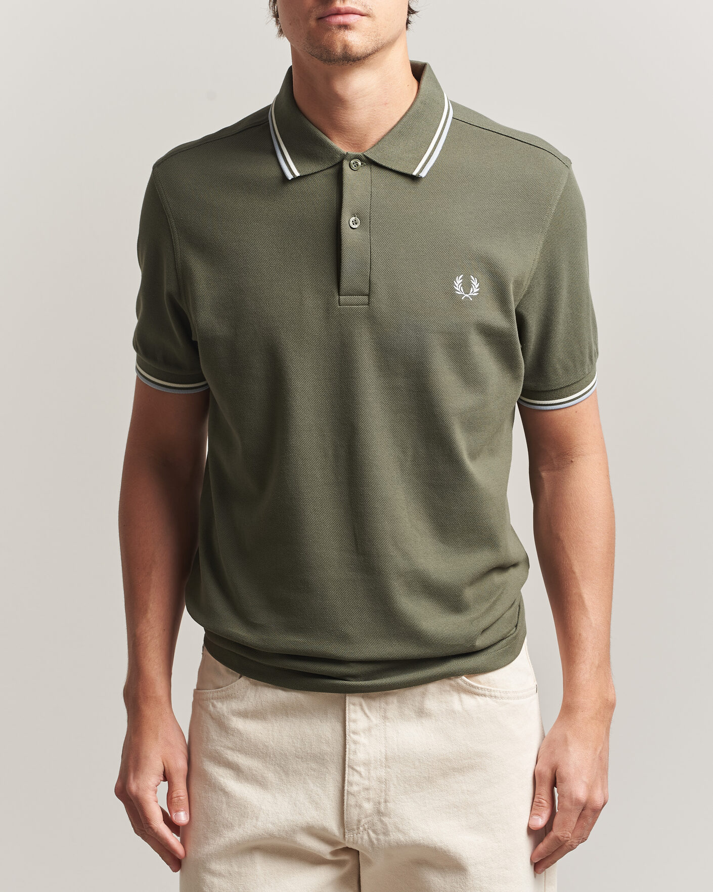 Herren | Poloshirts | Fred Perry | Twin Tipped Polo Shirt Laurel Wreath Green