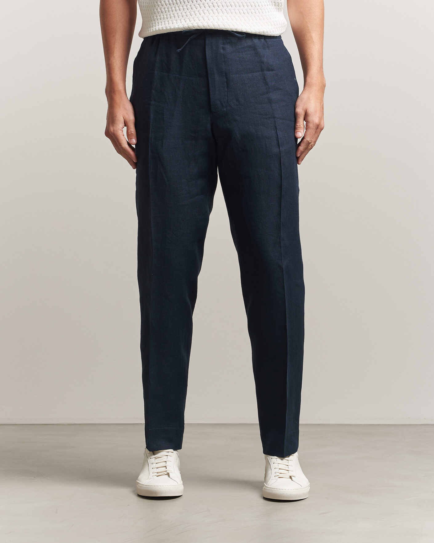 Herren | Hosen | J.Lindeberg | Soren Drape Linen Pants Navy