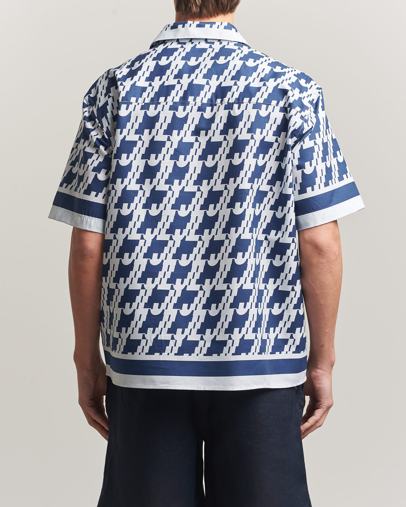 Herren | Hemden | J.Lindeberg | Ellis Border Printed Resort Shirt Estate Blue