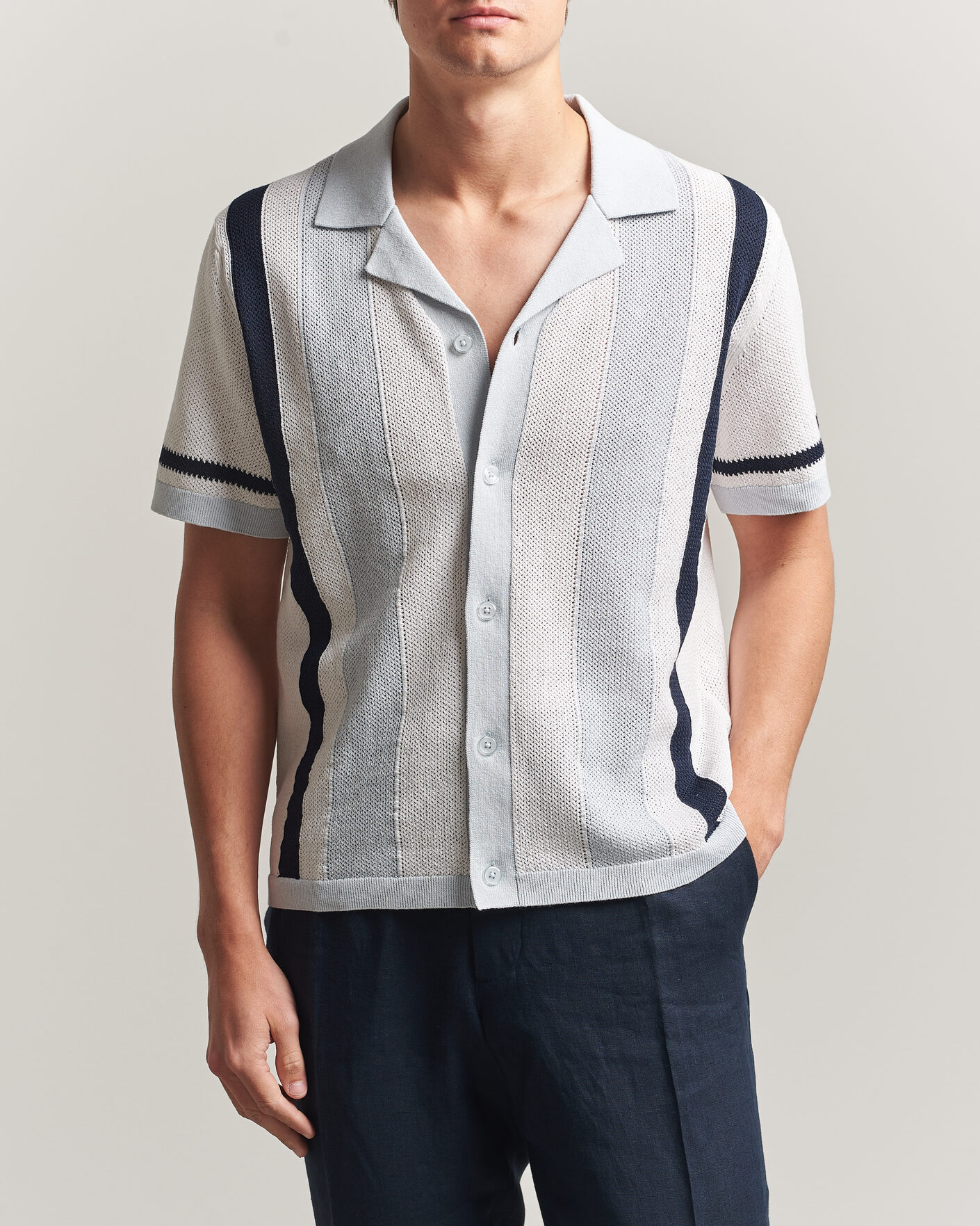 Herren | Hemden | J.Lindeberg | Remus Knitted Resort Shirt Skywriting
