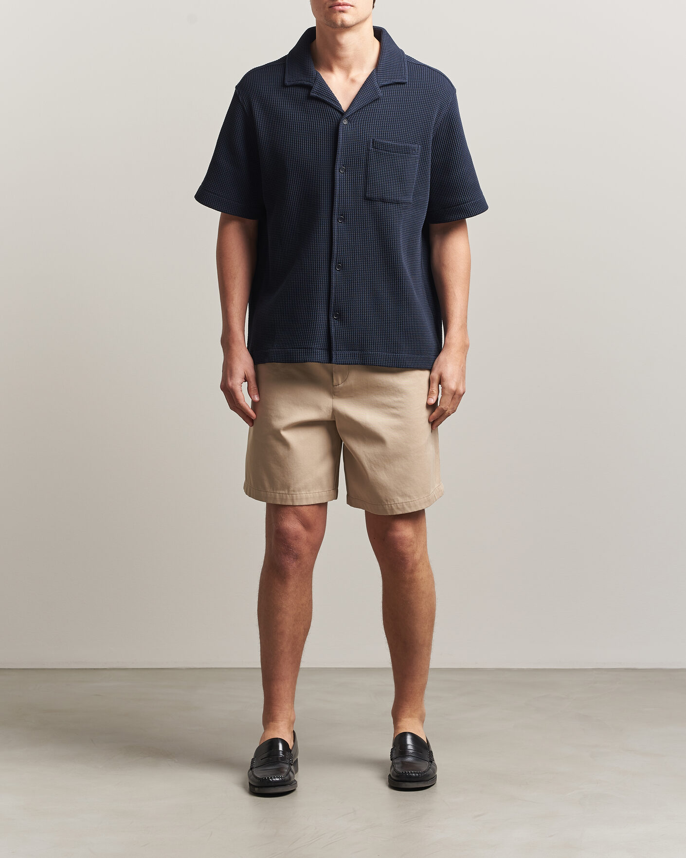 Herren | Hemden | J.Lindeberg | Theron Waffle Resort Shirt Navy