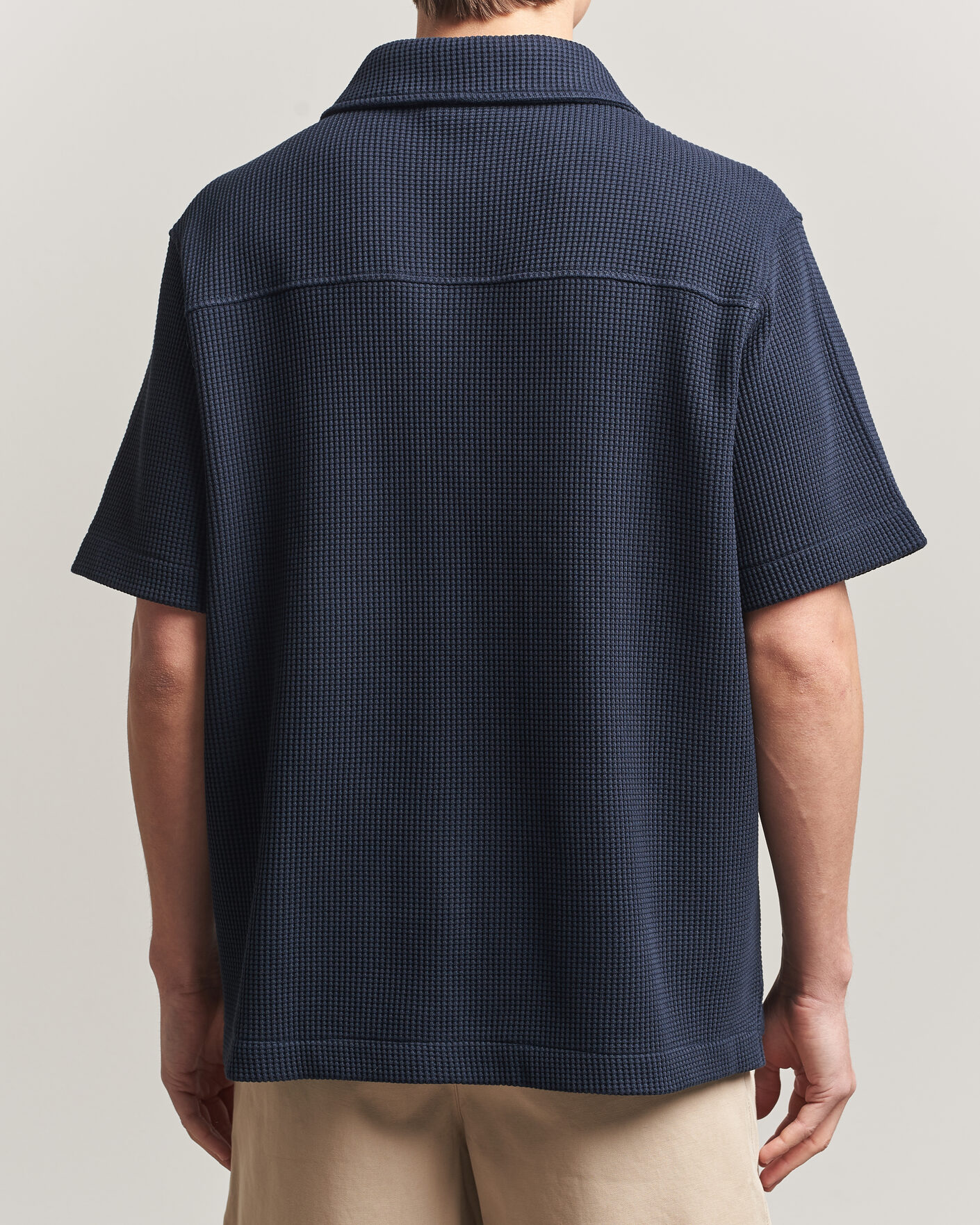 Herren | Hemden | J.Lindeberg | Theron Waffle Resort Shirt Navy