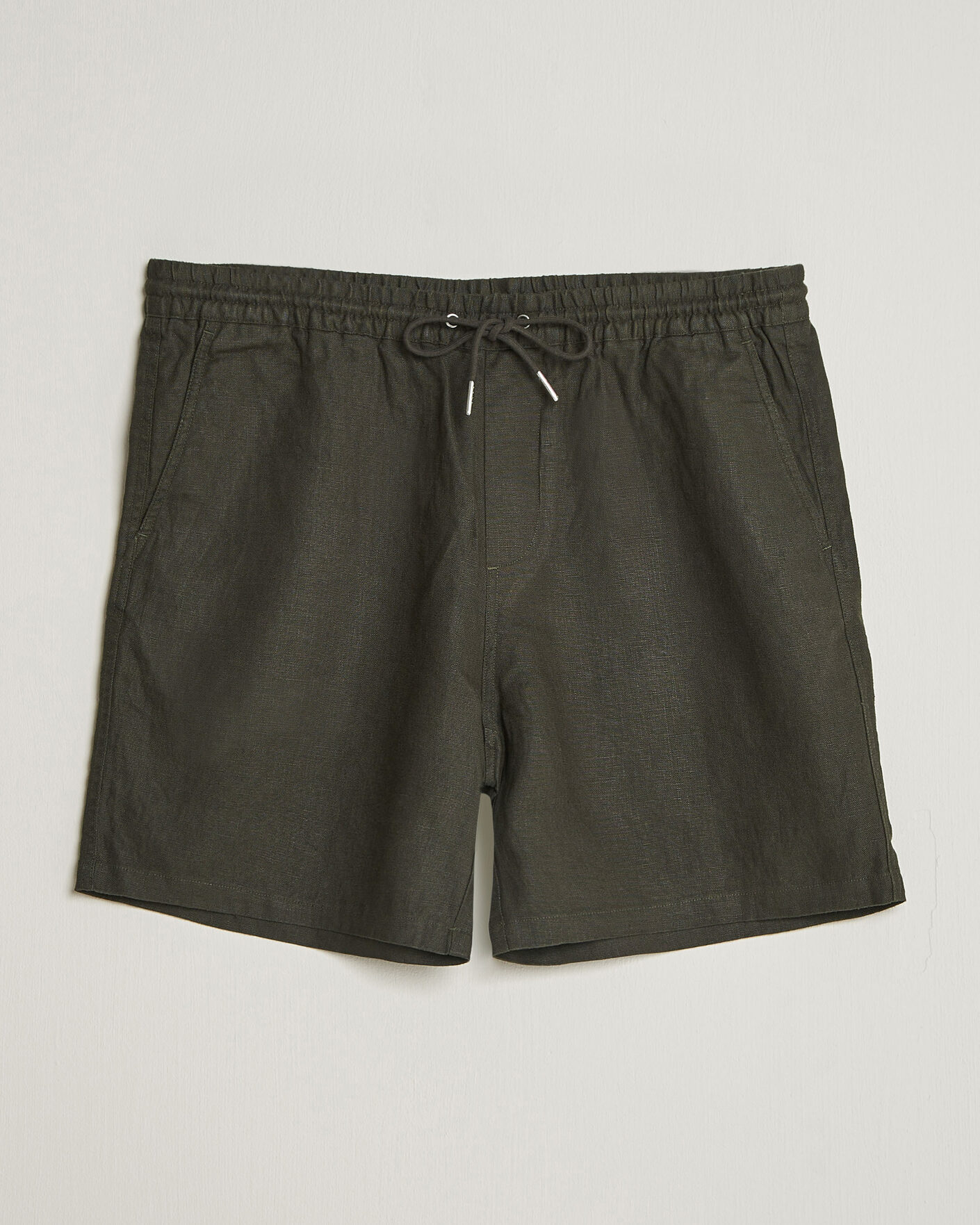 Herren | Shorts | NN07 | Gregor Linen Drawstring Shorts Dark Army