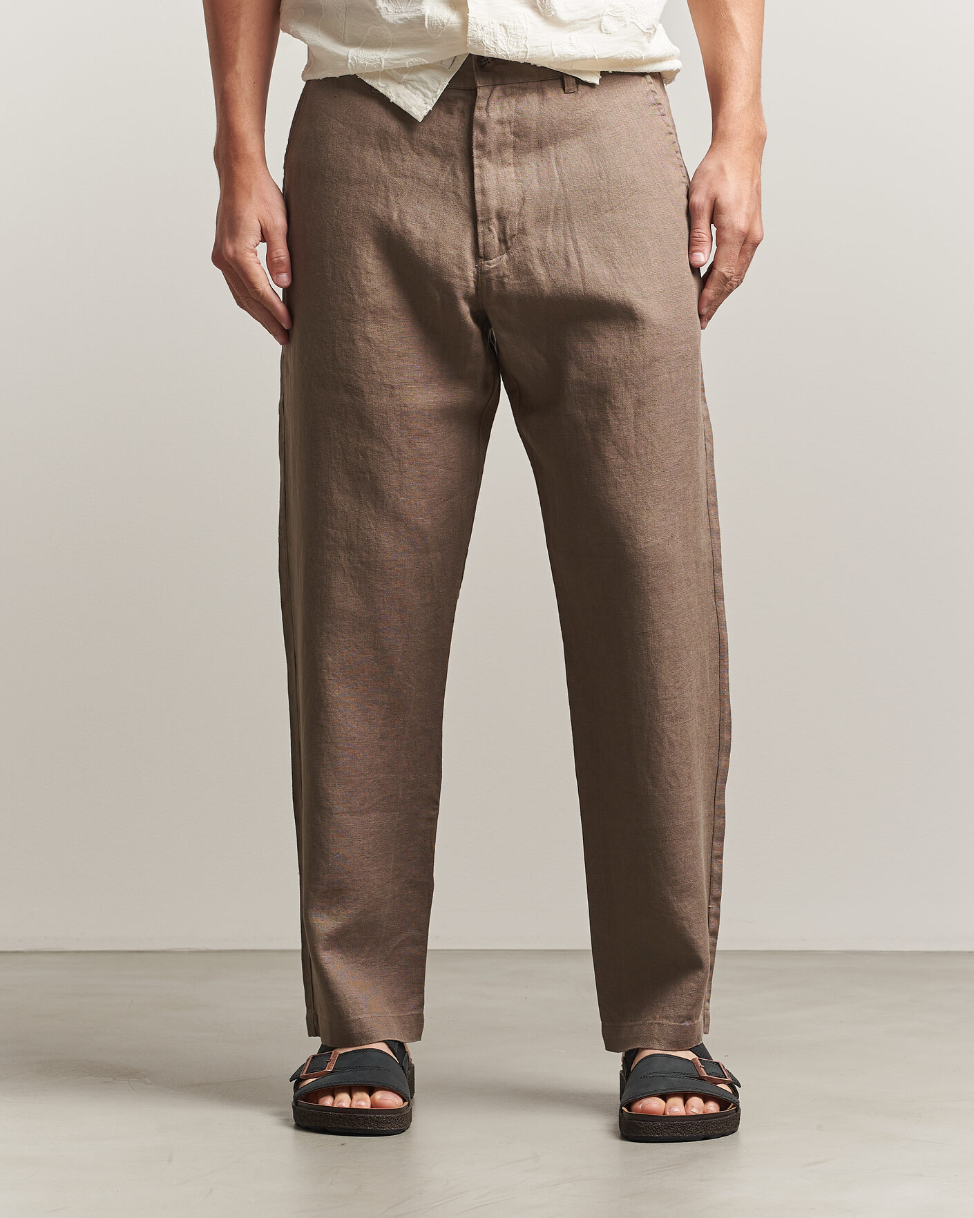 Herren | Hosen | NN07 | Aden Regular Fit Linen Trousers Clay Mirage