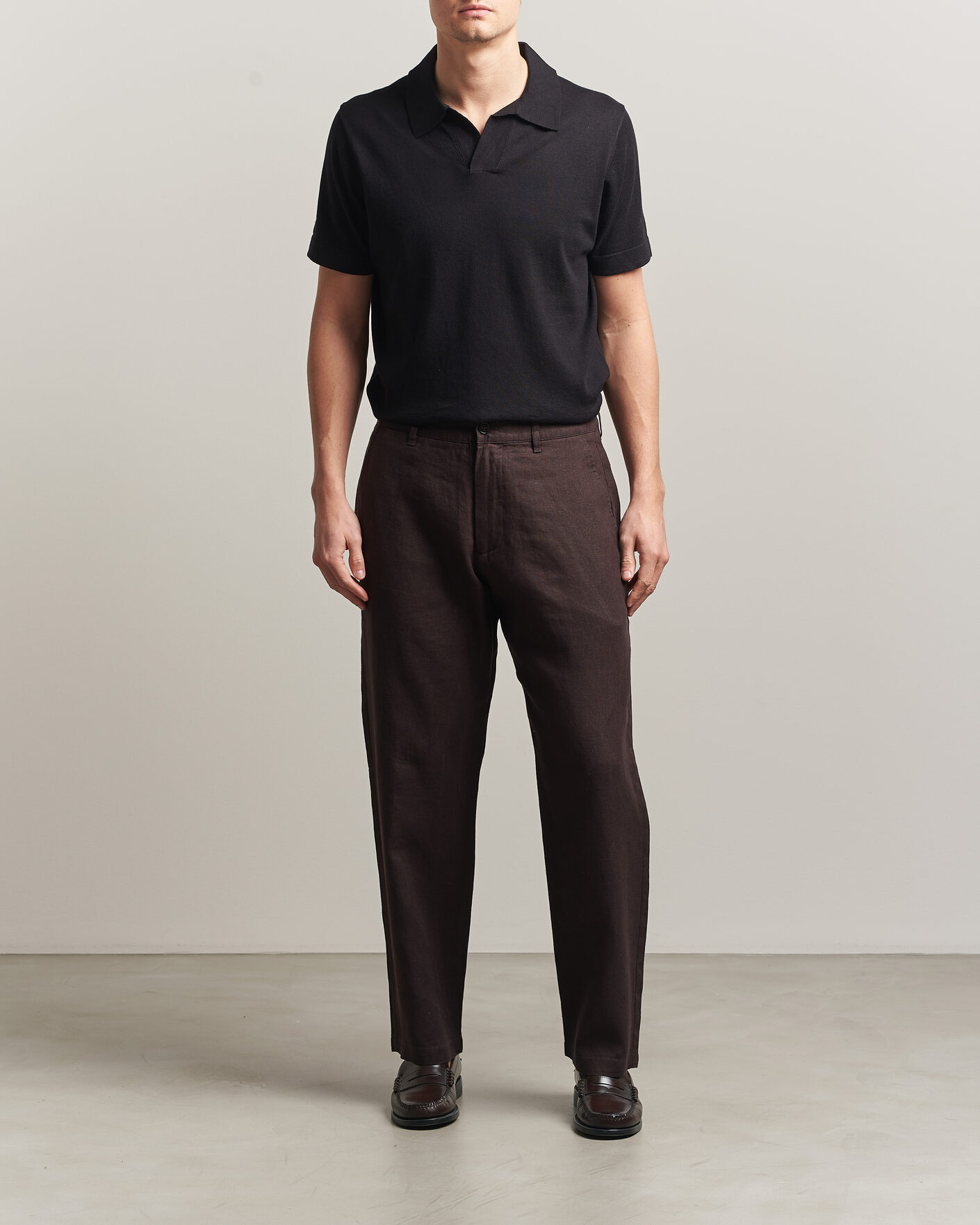 Herren | Hosen | NN07 | Aden Regular Fit Linen Trousers Dusky Port