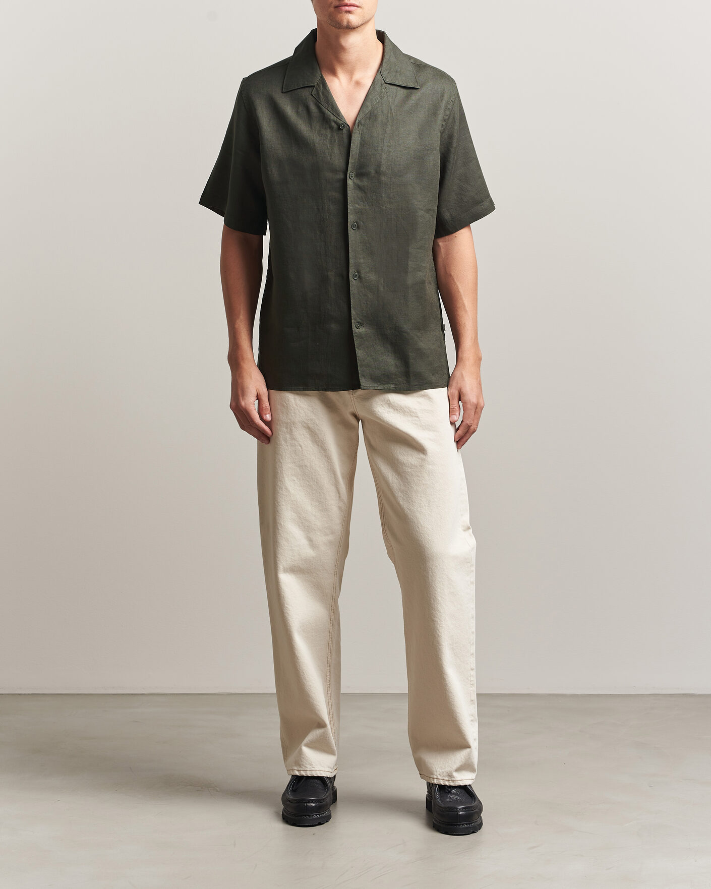 Herren | Hemden | NN07 | Julio Linen Resort Shirt Dark Army