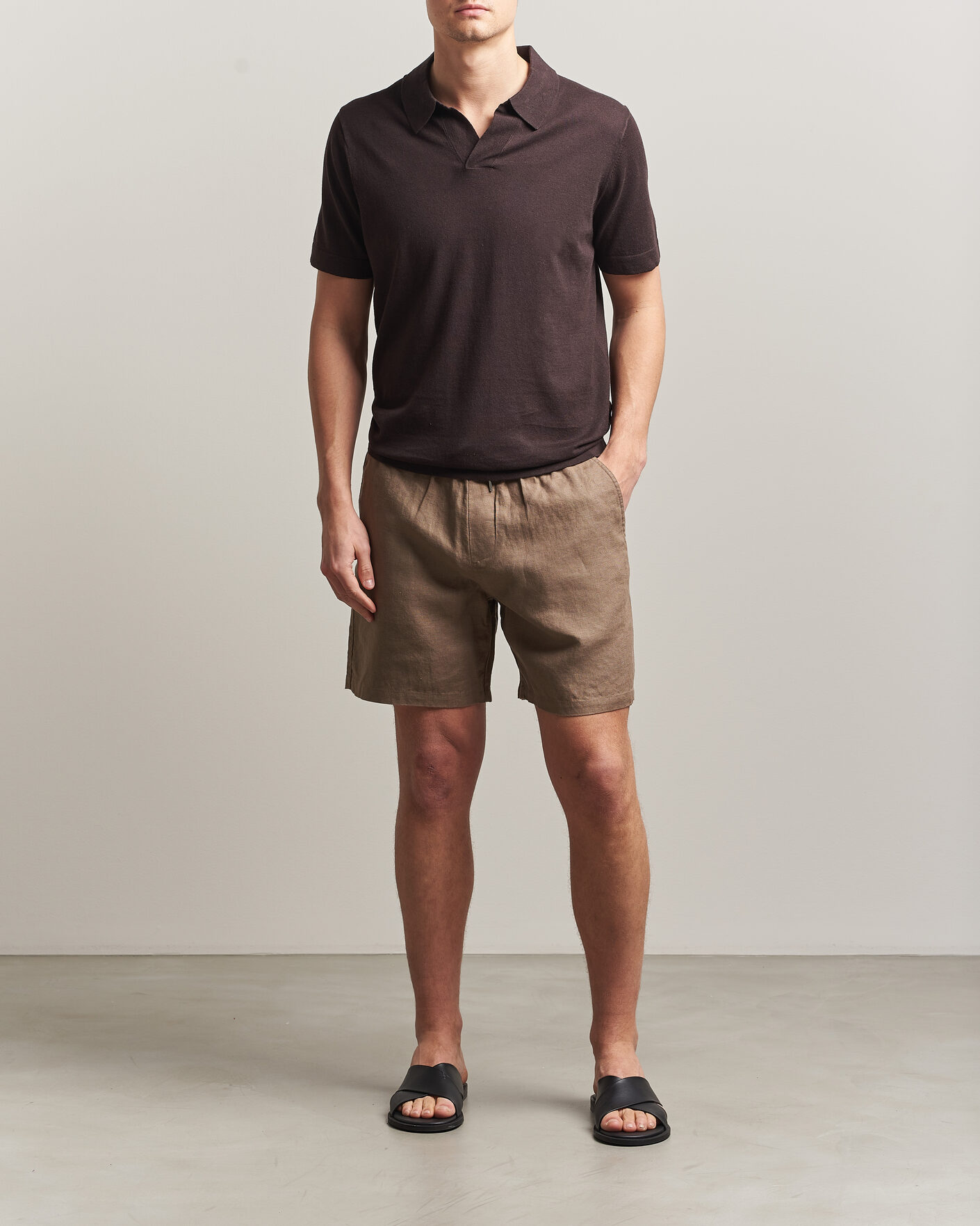 Herren | Poloshirts | NN07 | Ryan Cotton/Linen Polo Dusky Port